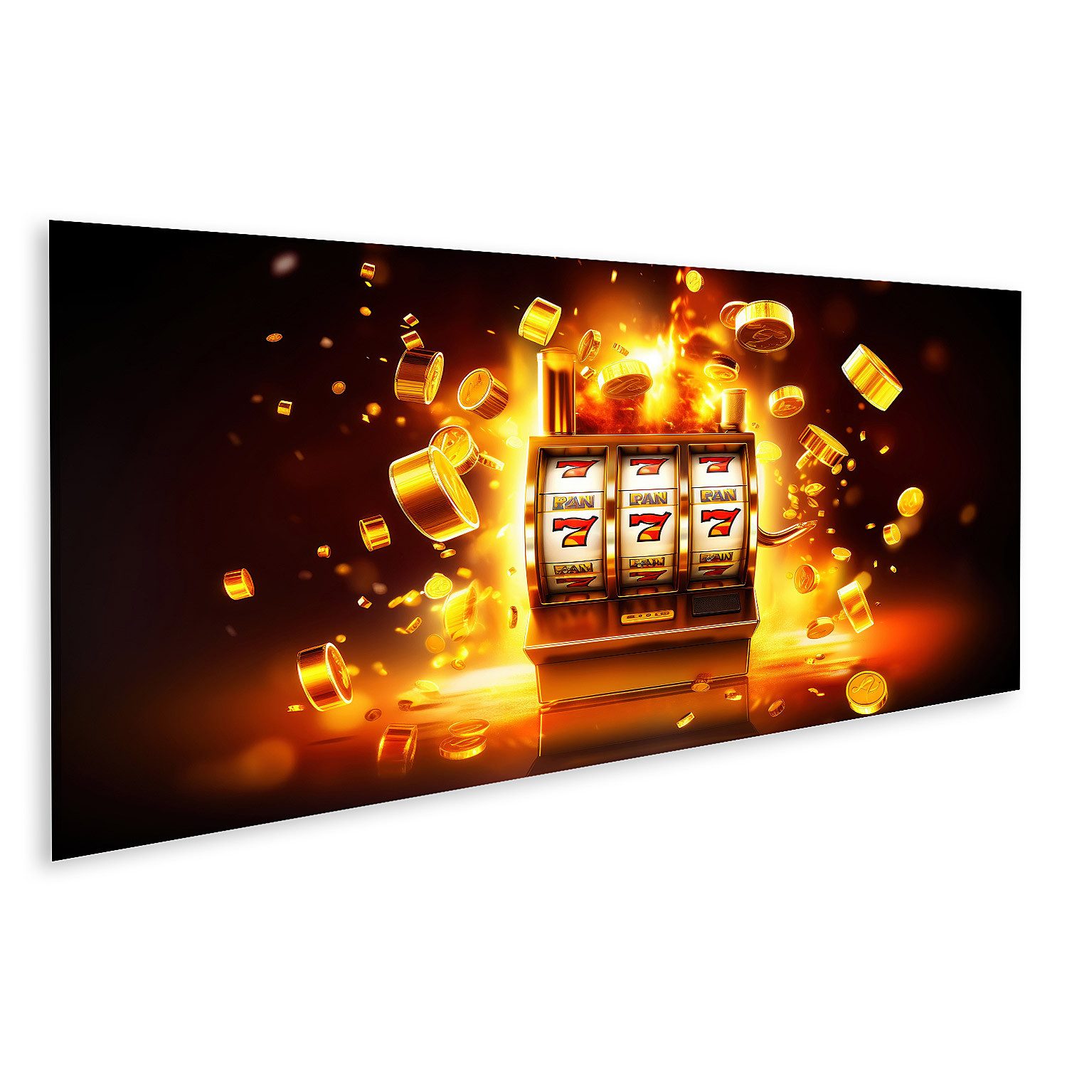 islandburner Leinwandbild Online Casino Banner Spielautomat gewinnt Jackpot Bilder