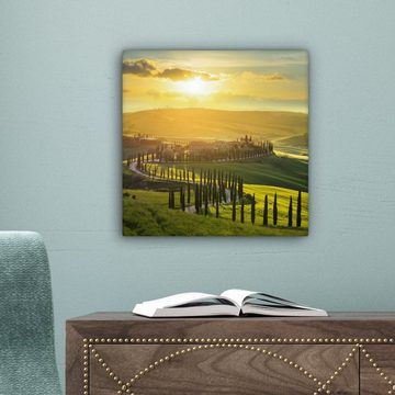 OneMillionCanvasses® Leinwandbild Toskana - Sonne - Italien, (1 St), Leinwand Bilder für Wohnzimmer Schlafzimmer
