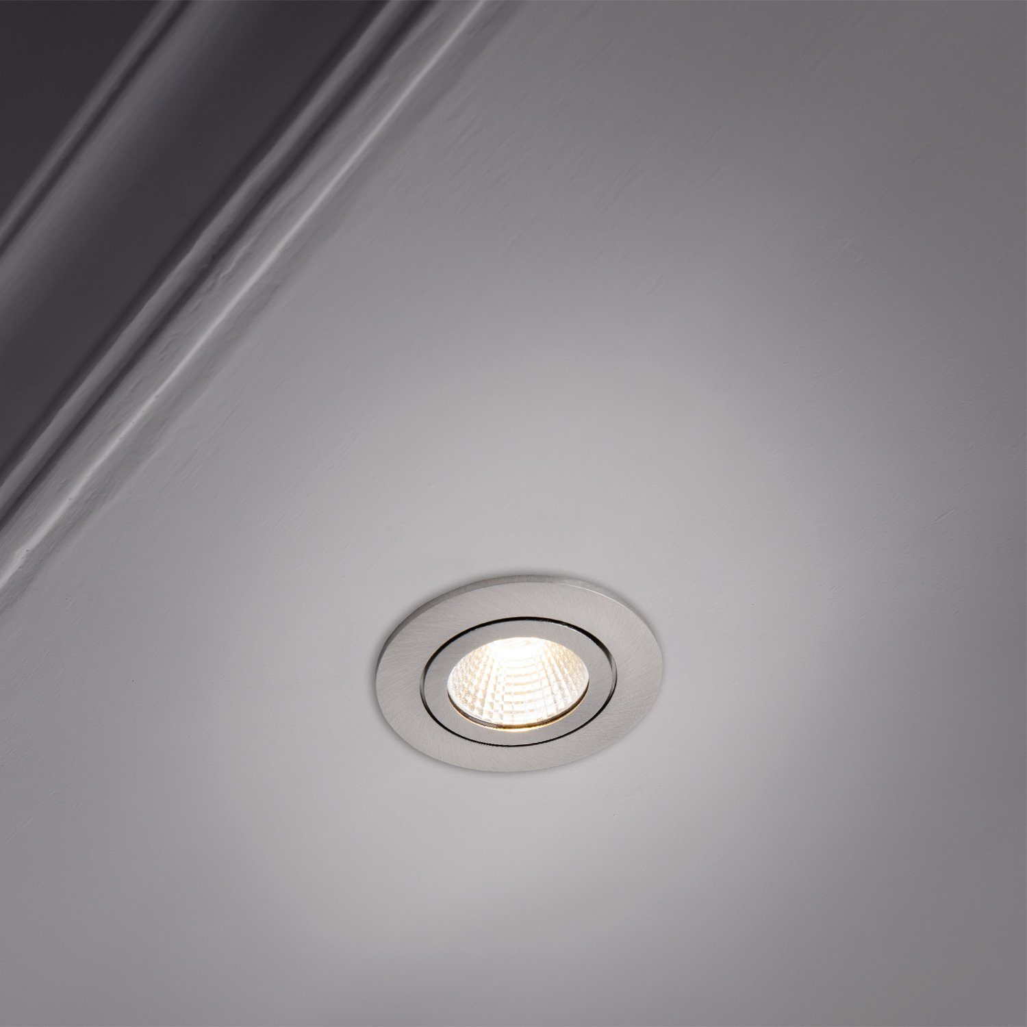 Paco LED dimmbar Spotlight Flach Home Einbauleuchte LED wechselbar, LED Warmweiß, Strahler Schwenkbar Einbaustrahler Rita,