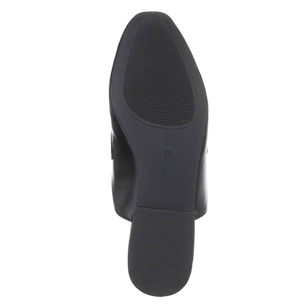 Ital-Design Damen Mules Freizeit Pantolette (88930378) Blockabsatz Pantoletten in Schwarz – Bild 3 von 5