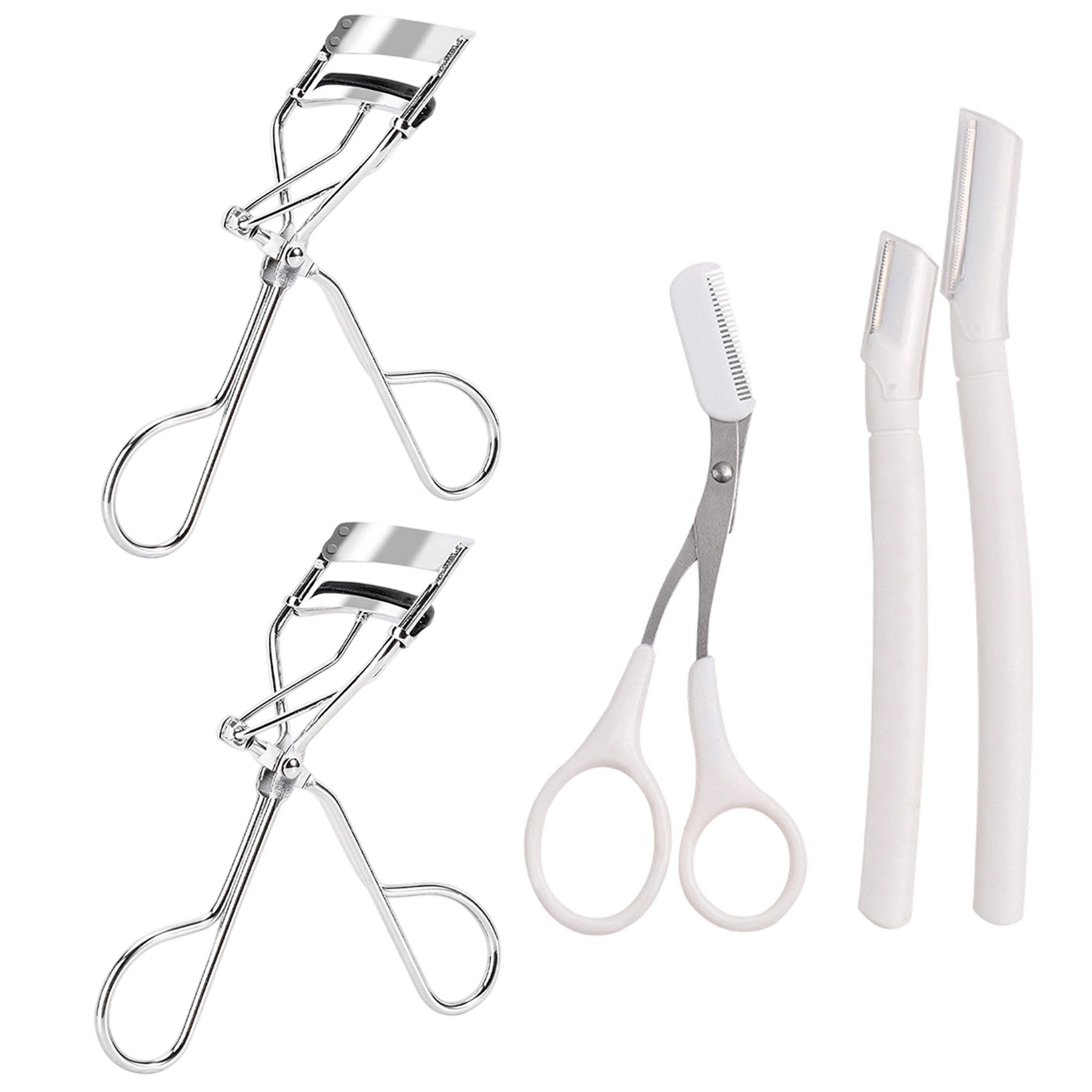 Mutig Wimpernzange 5 Stück Wimpernzange mit Weichem Silikonpolster, Schonend & Rutschfest, 5-tlg., für Natürliches Volumen & Langanhaltendes