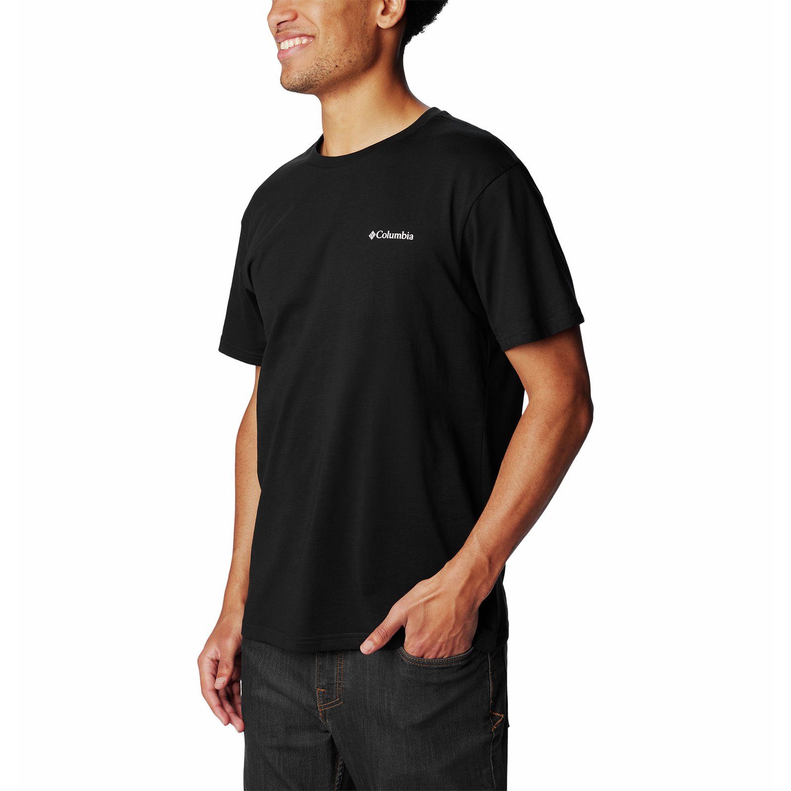 Kurzarmshirt 022 Columbia T-Shirt mit Basic Rundhalsausschnitt Logo™ black