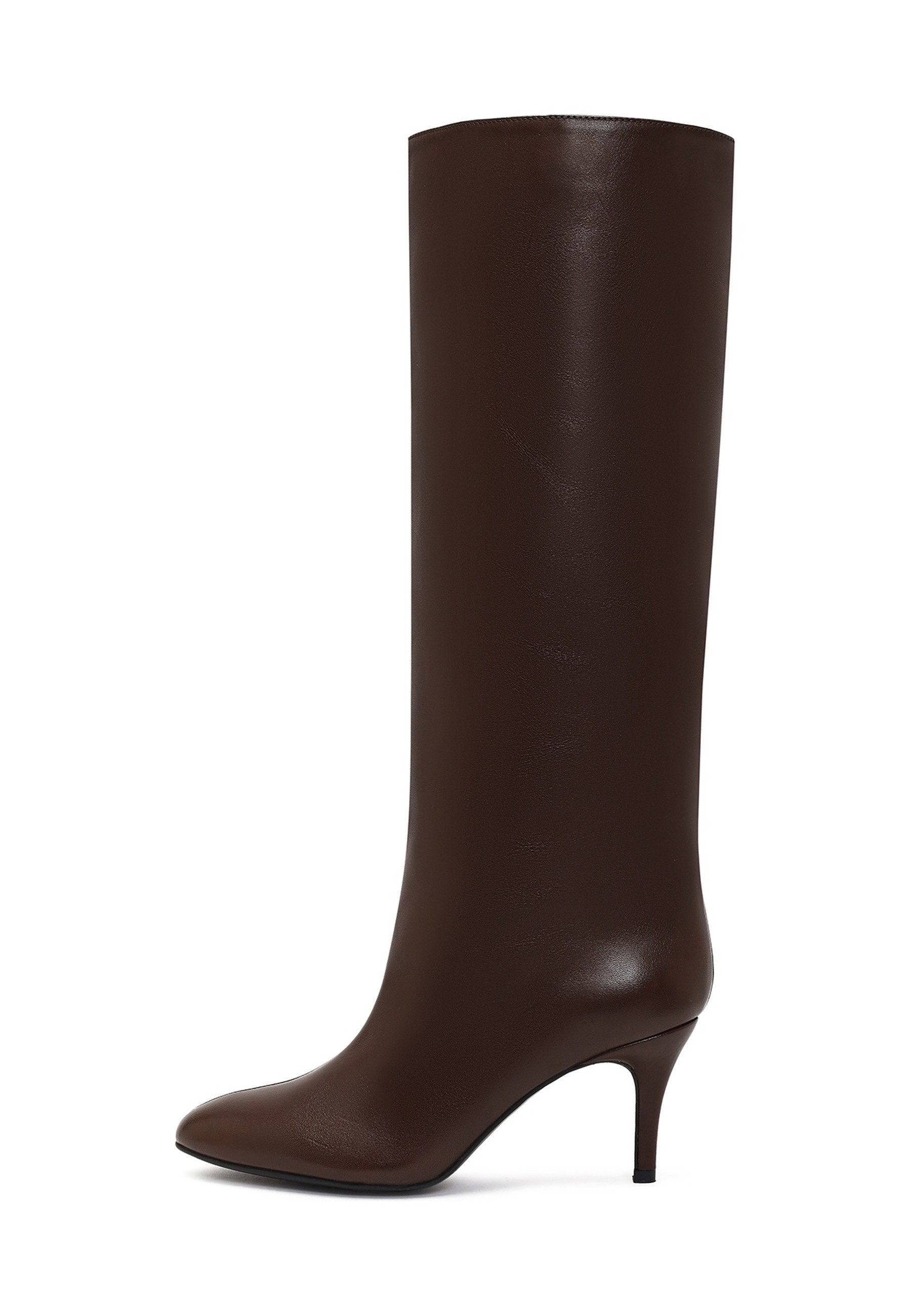 Derimod Kniehohe Lederstiefel Mit Kitten-Heel Bootsschuh