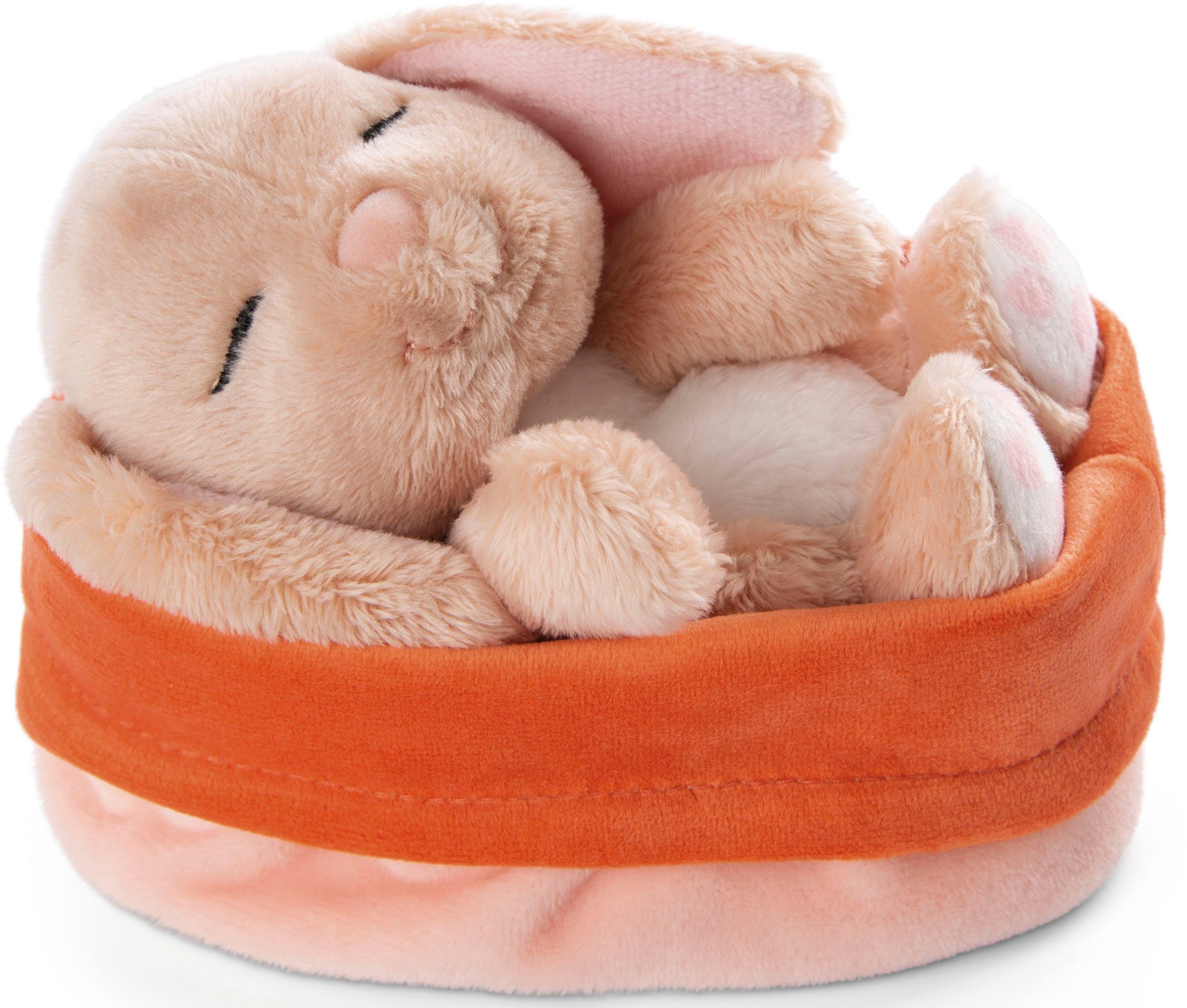 Nici Kuscheltier Sleeping Pets GREEN, Hase 12 cm, schlafend im Körbchen