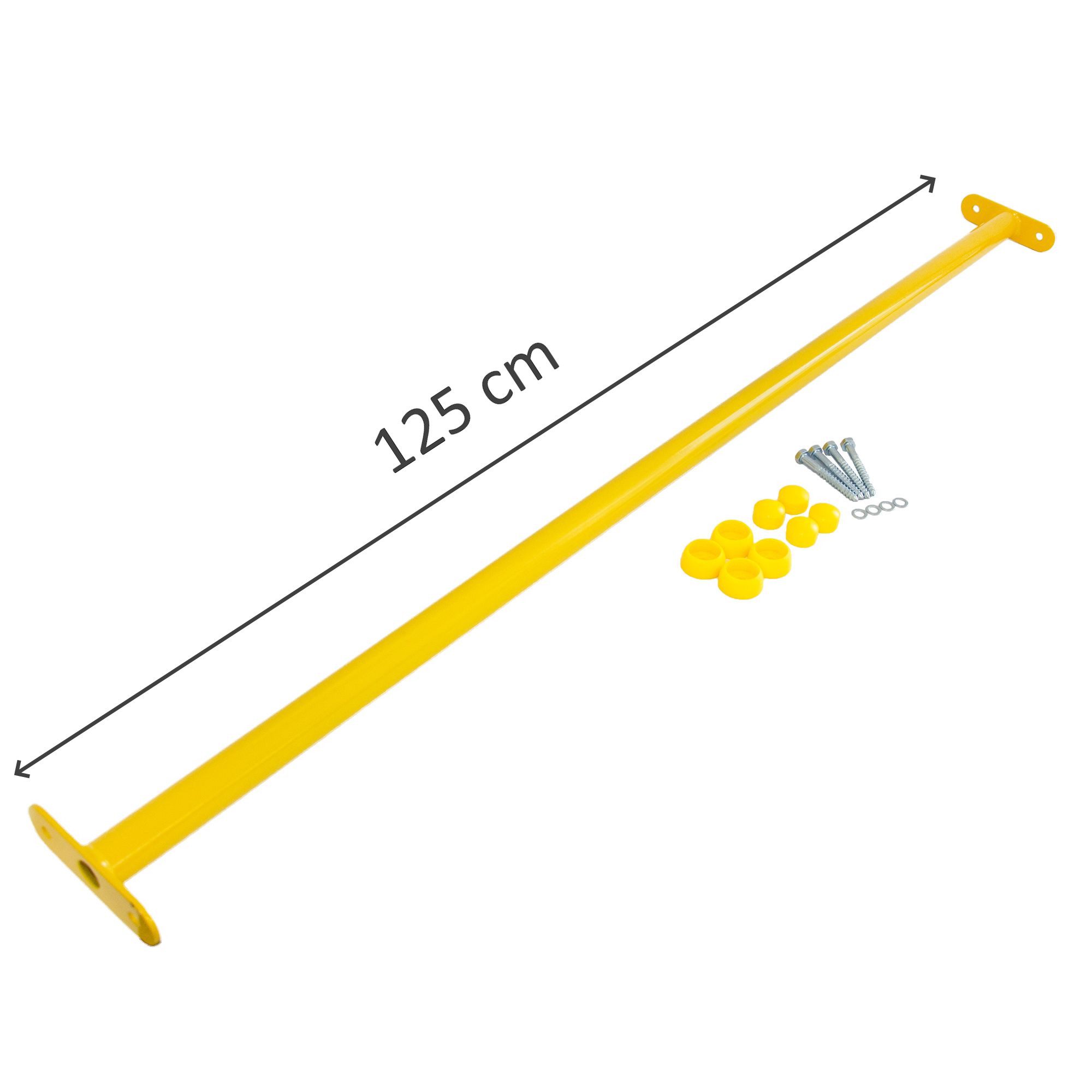 ROG-Gardenline Turnreck Reckstange Metall stabile Turnstange inklusive Montagematerial, (gelb, 125 cm)