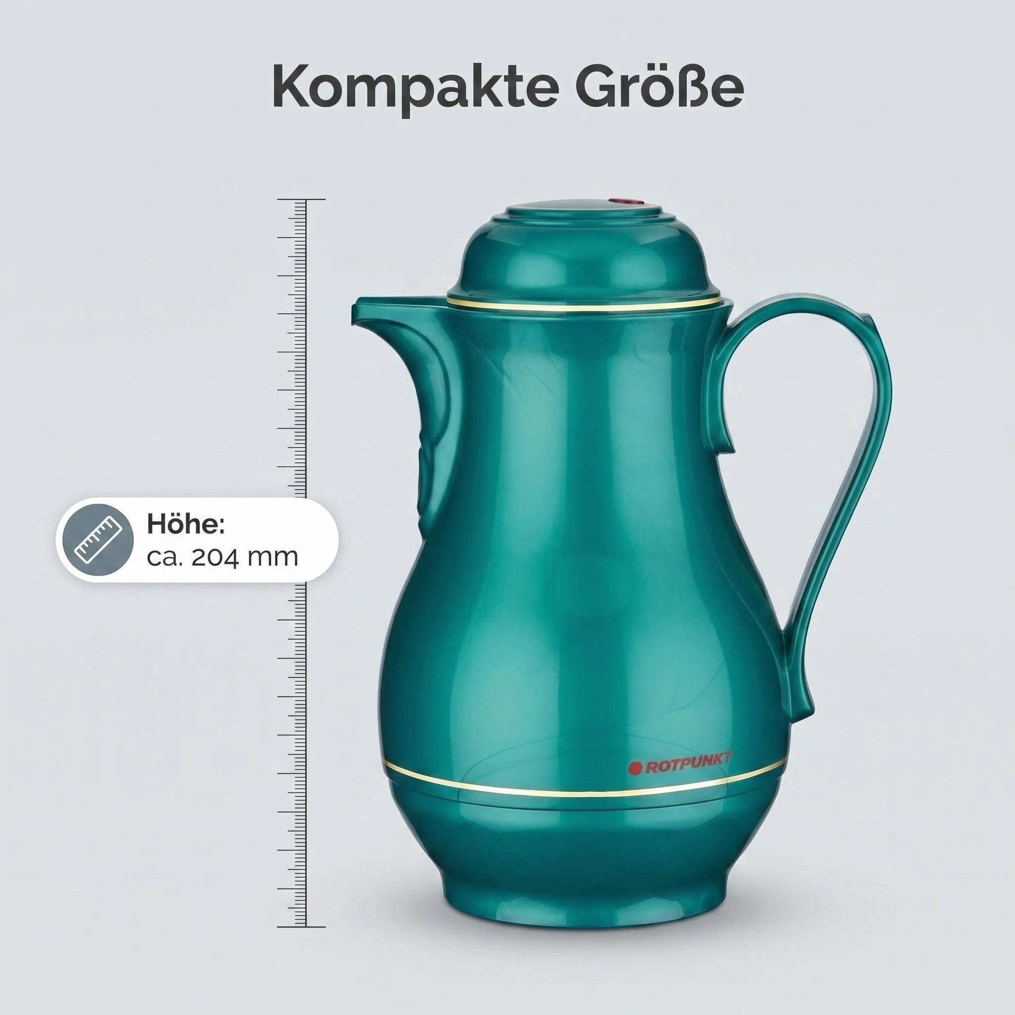 ROTPUNKT Isolierkanne CHRISTA 530, Kaffeekanne mit Rosalin-Glaseinsatz, 0.5 l, Made in Germany, 24 Std heiß 36 Std kalt, BPA-frei – Bild 5 von 5