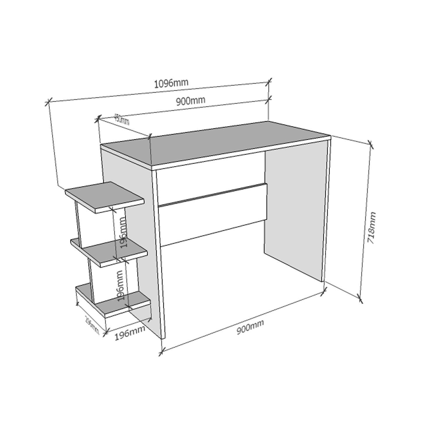 Zusatzlagerung Couchtisch Skye Schreibtisch Moderne mit Anthrazit Decor