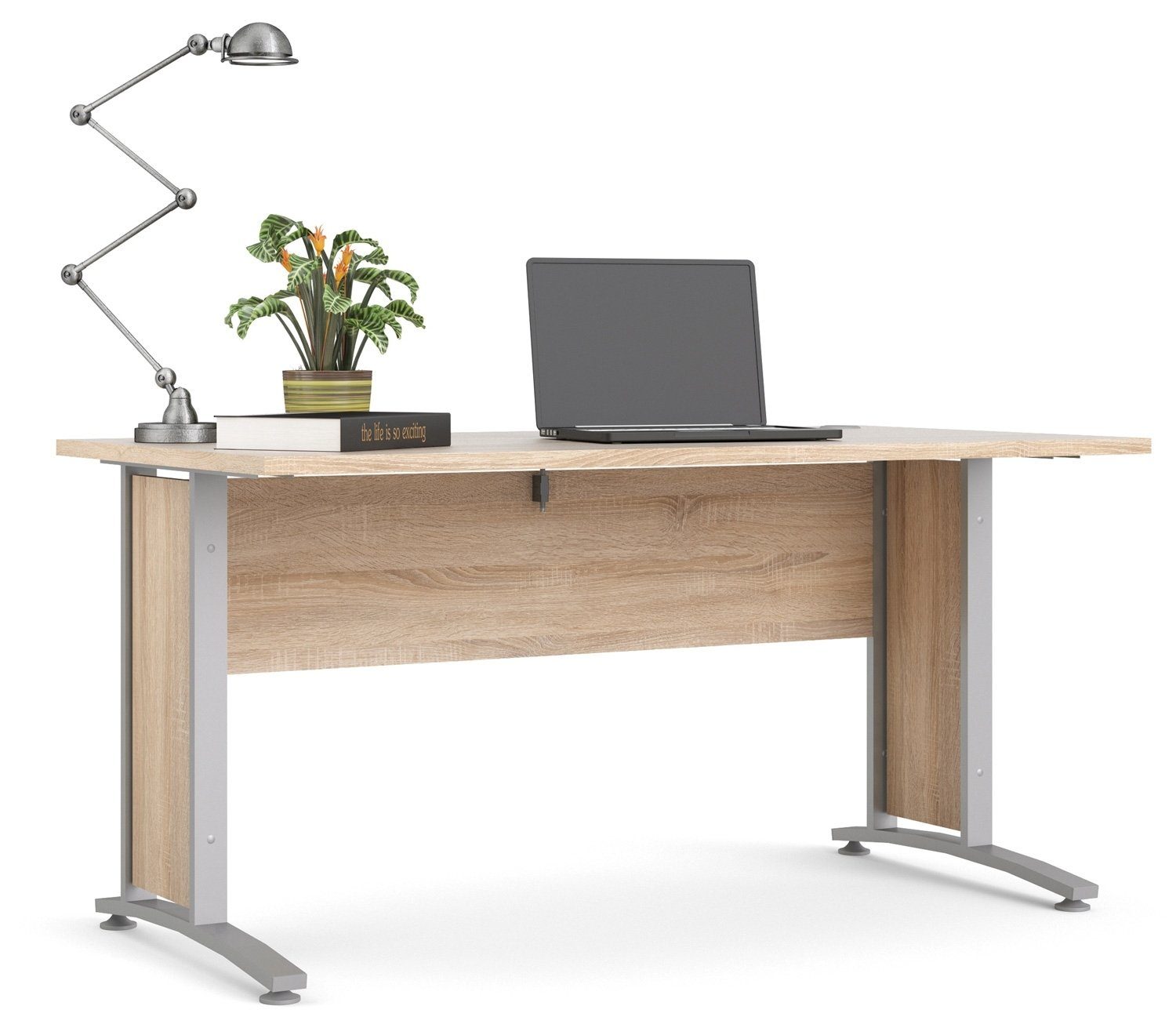 Tvilum Schreibtisch Computertisch PRIMA, Eiche Struktur Dekor, 150 x 75 x 8 günstig online kaufen