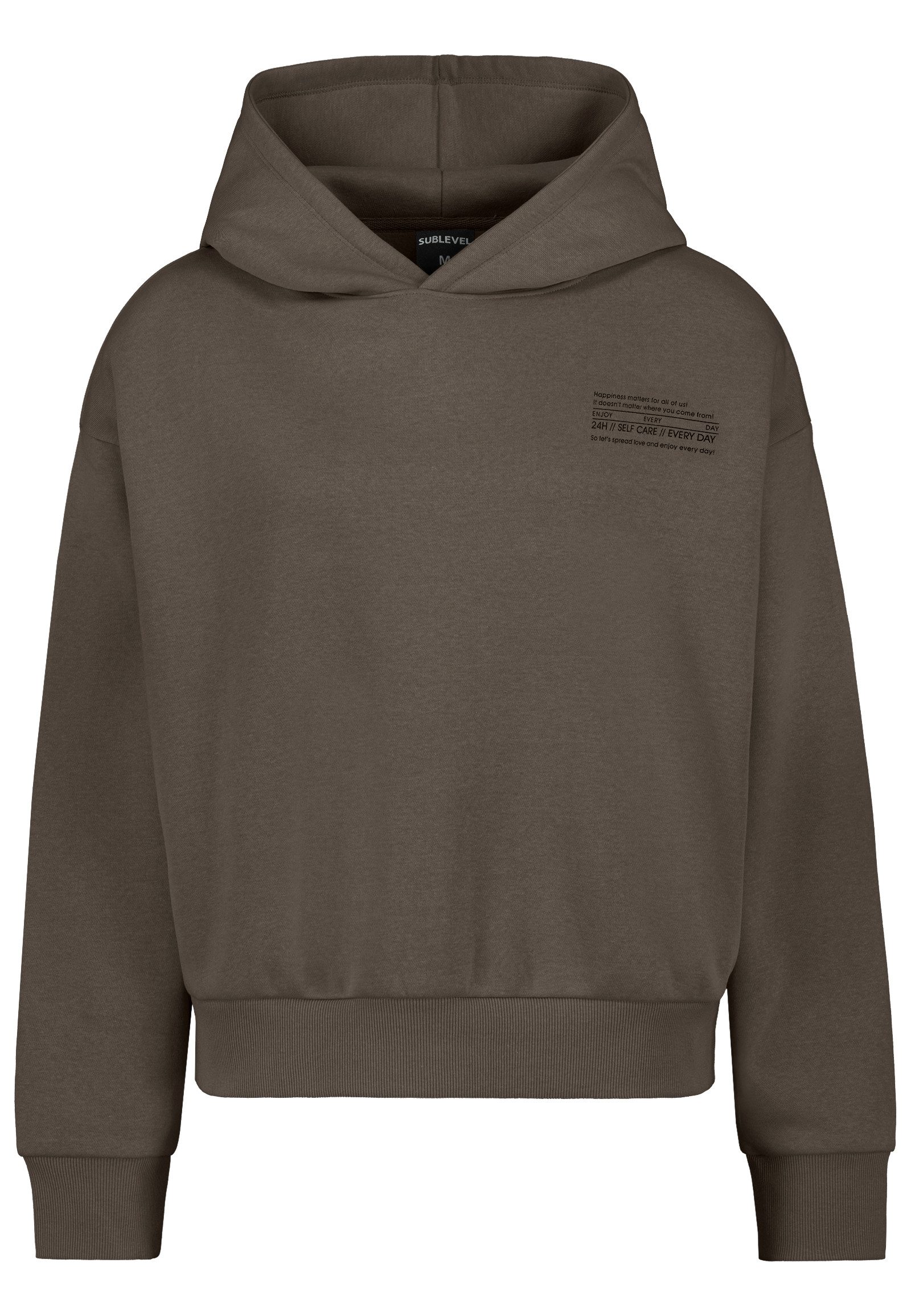SUBLEVEL Kapuzenpullover Damen Sweathoodie mit Miniprint Oversize Hoodie, weicher Sweat