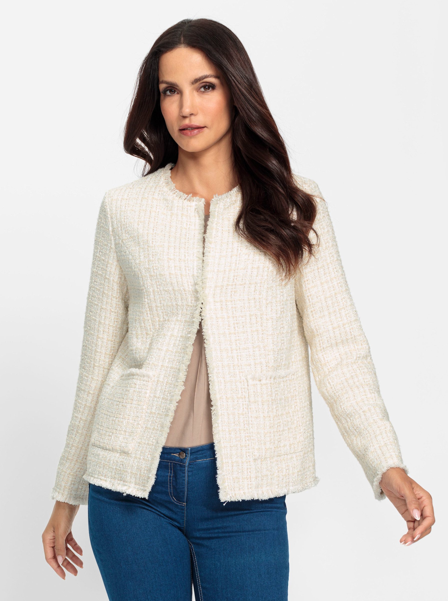 Blusenblazer Bouclé-Blazer