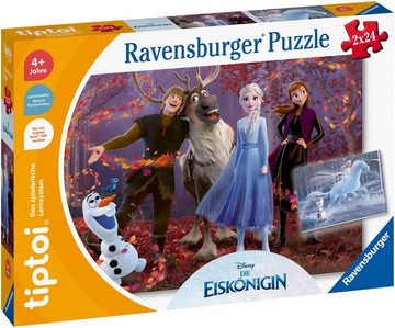 Ravensburger Puzzle tiptoi® Puzzle für kleine Entdecker: Disney Die Eiskönigin, 24 Puzzleteile, (2 x 24 Teile) Made in Europe, FSC® - schützt Wald - weltweit