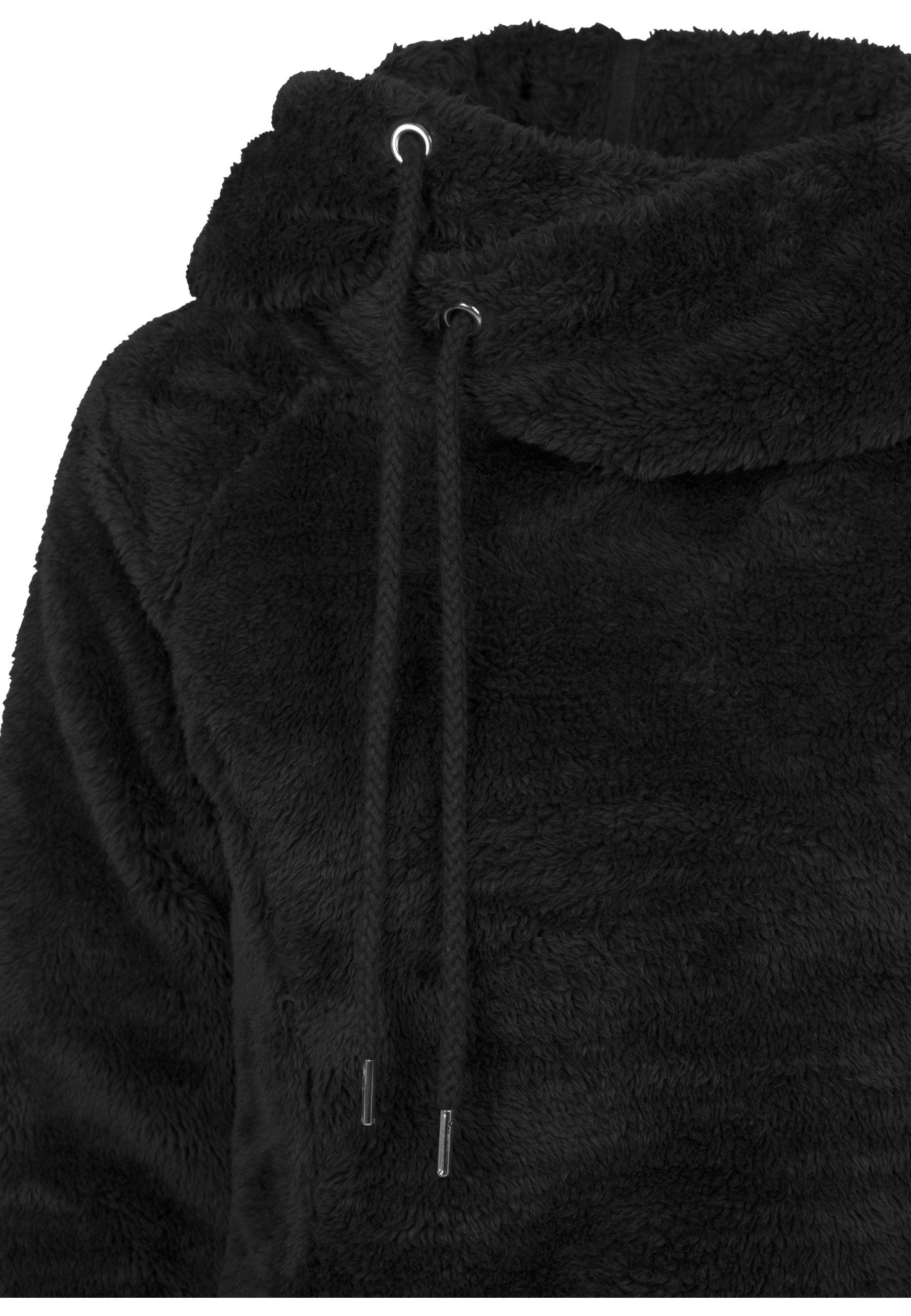 URBAN CLASSICS Rundhalspullover Urban Classics Damen Ladies Long Teddy Hoody (1-tlg)