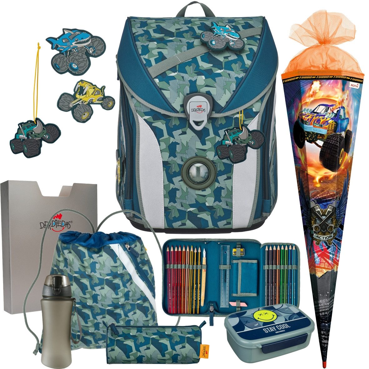 DerDieDas® Schulranzen 1.Klasse ErgoFlex Max in unterschiedlichen Sets (8-tlg)