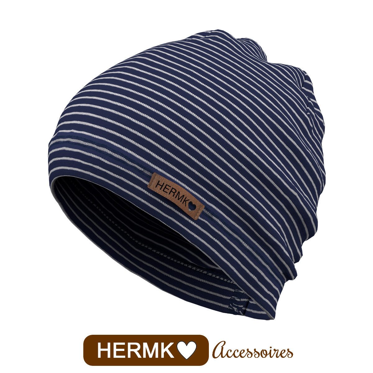 HERMKO Beanie 8826912 Kinder Mütze in Ringeloptik wärmend leicht angeraut hergestellt in EU