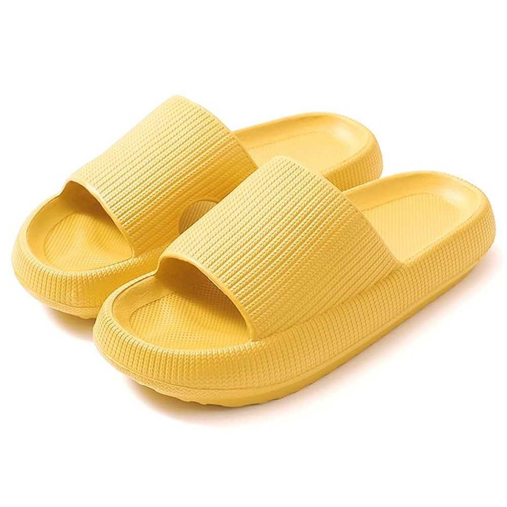 HoyoLee Hausschuhe EVA Superweich Rutschfest Badeschuhe Schlappen Damen Gelb Hüttenschuhe Badeschuhe Herren Damen Slipper Schlappen Wolke rutschfeste Flip Flops