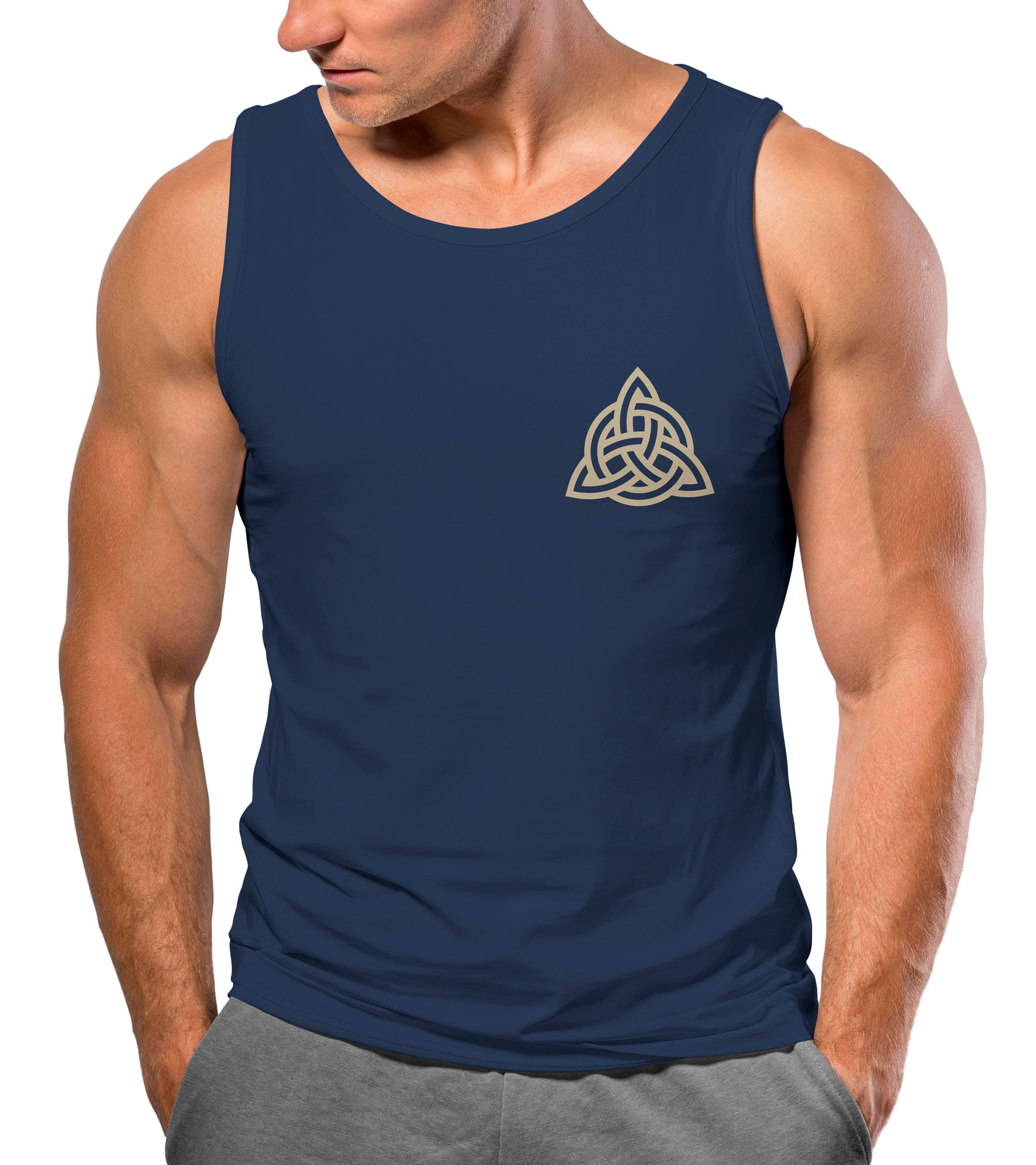 Tanktop Herren Tank-Top Aufdruck Logo Wikinger nordische Mythologie