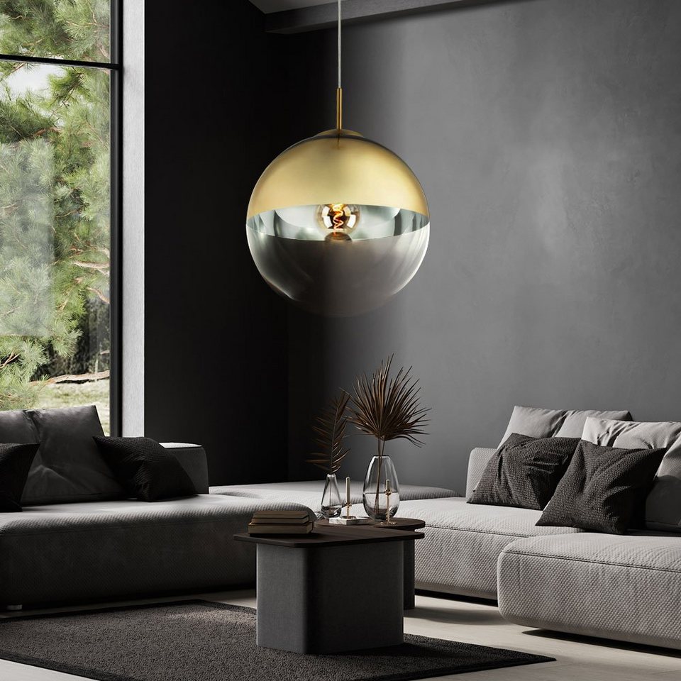 globo lighting pendelleuchte, leuchtmittel nicht inklusive, kugel  hängelampe gold lampen wohnzimmer hängend