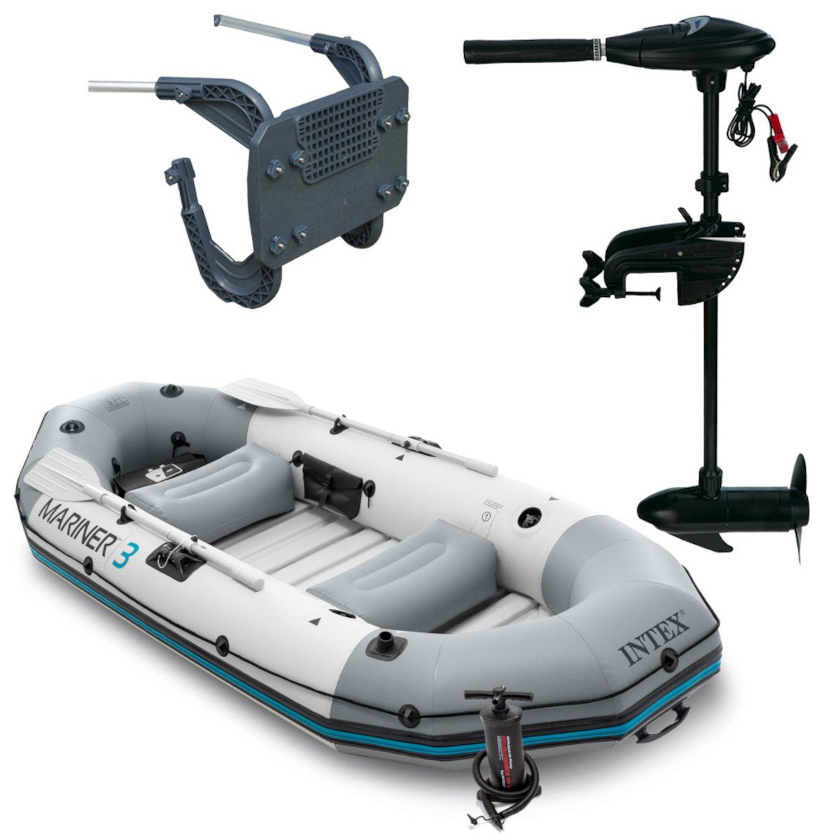 Intex Schlauchboot Schlauchboot Mariner 3 SET inkl. Außenbordmotor + Befestigung