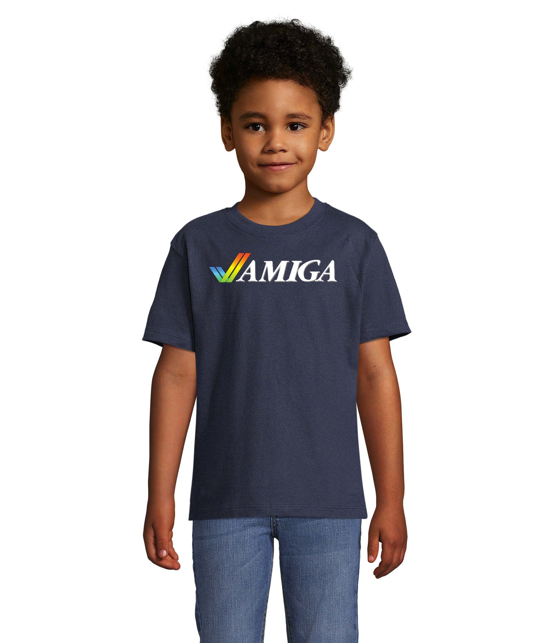 Brownie T-Shirt Navyblau Nintendo Jungen Amiga Blondie Kinder Konsole Spiele Commodore Atari Mädchen & &