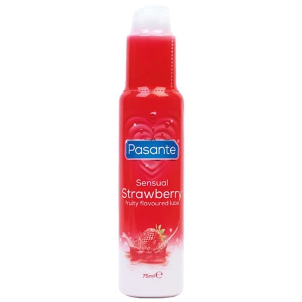 Pasante Gleitgel Pasante «Sensual gleitfähig, nicht Flasche mit mit parabenfrei, klebend, kondomfreundlich Gleitgel 75ml, fruchtiges lange Erdbeer-Geschmack, Lube» Strawberry