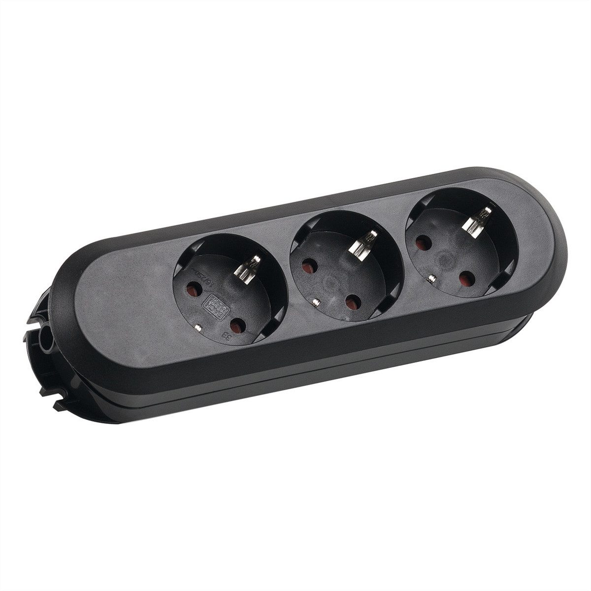 Bachmann SMART Steckdosenleiste 3xCEE7/3 schwarz Steckdosenleiste (Kabellänge 0 m), ohne Zuleitung, 385.170
