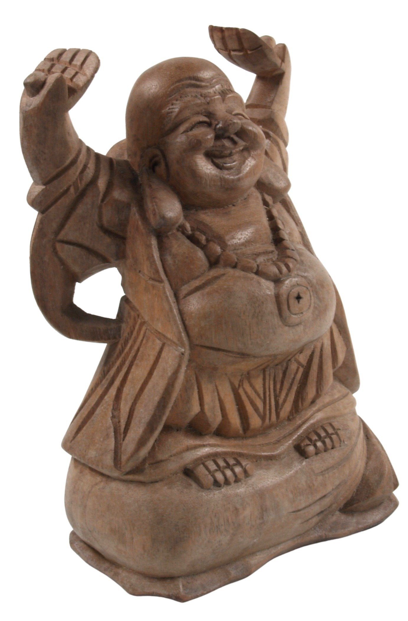 Guru-Shop Buddhafigur Lucky Buddha Statue 20 cm - hell - Modell 1