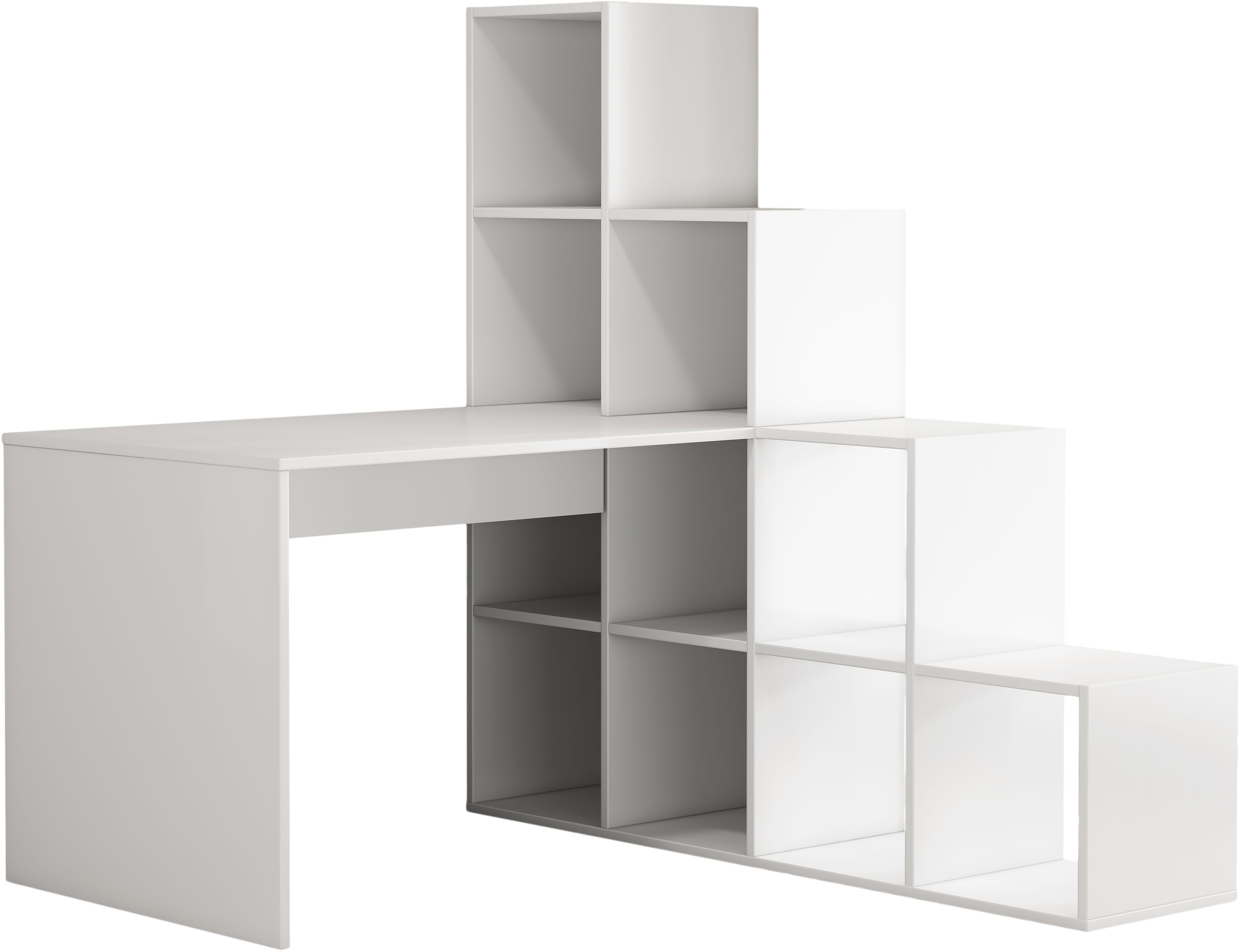 OTTO home Regal-Schreibtisch Ciela, flexible Aufstellmöglichkeiten, wechselseitig montierbar, B. 137 cm