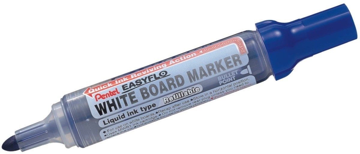 Pentel Easyflo Whiteboard-Marker Set – Mit 2 Stiften (schwarz/rot) & Radierer, Nachfüllbar & Trocken Abwischbar