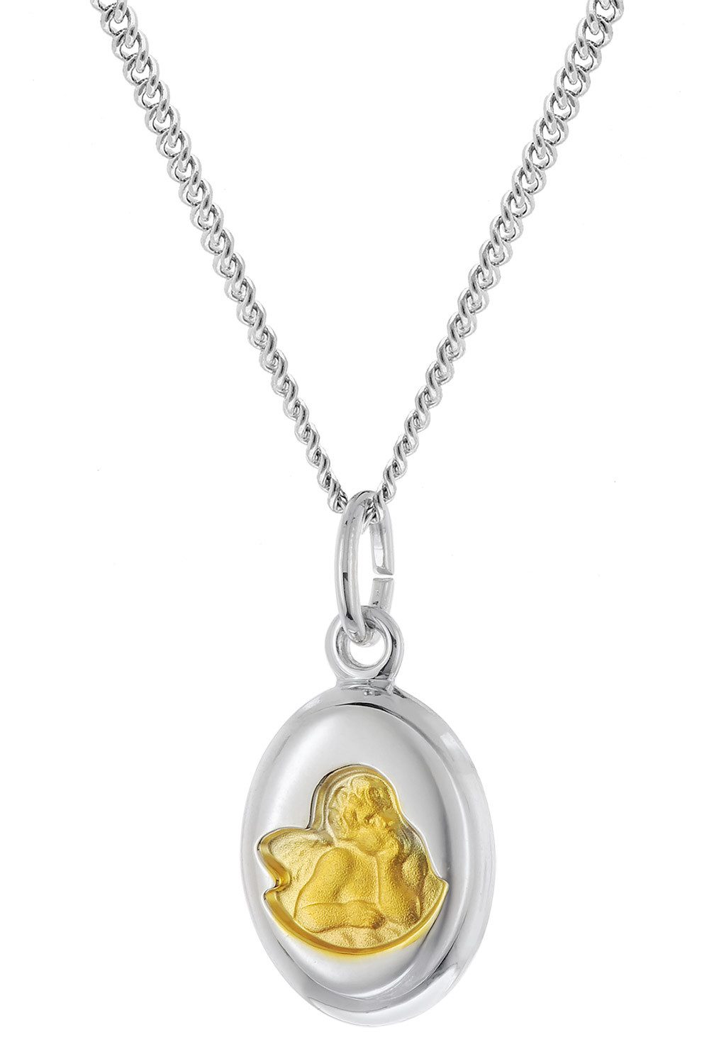 trendor Panzerkette Kinder-Mit Amor Engel-Anhänger 925 Silber