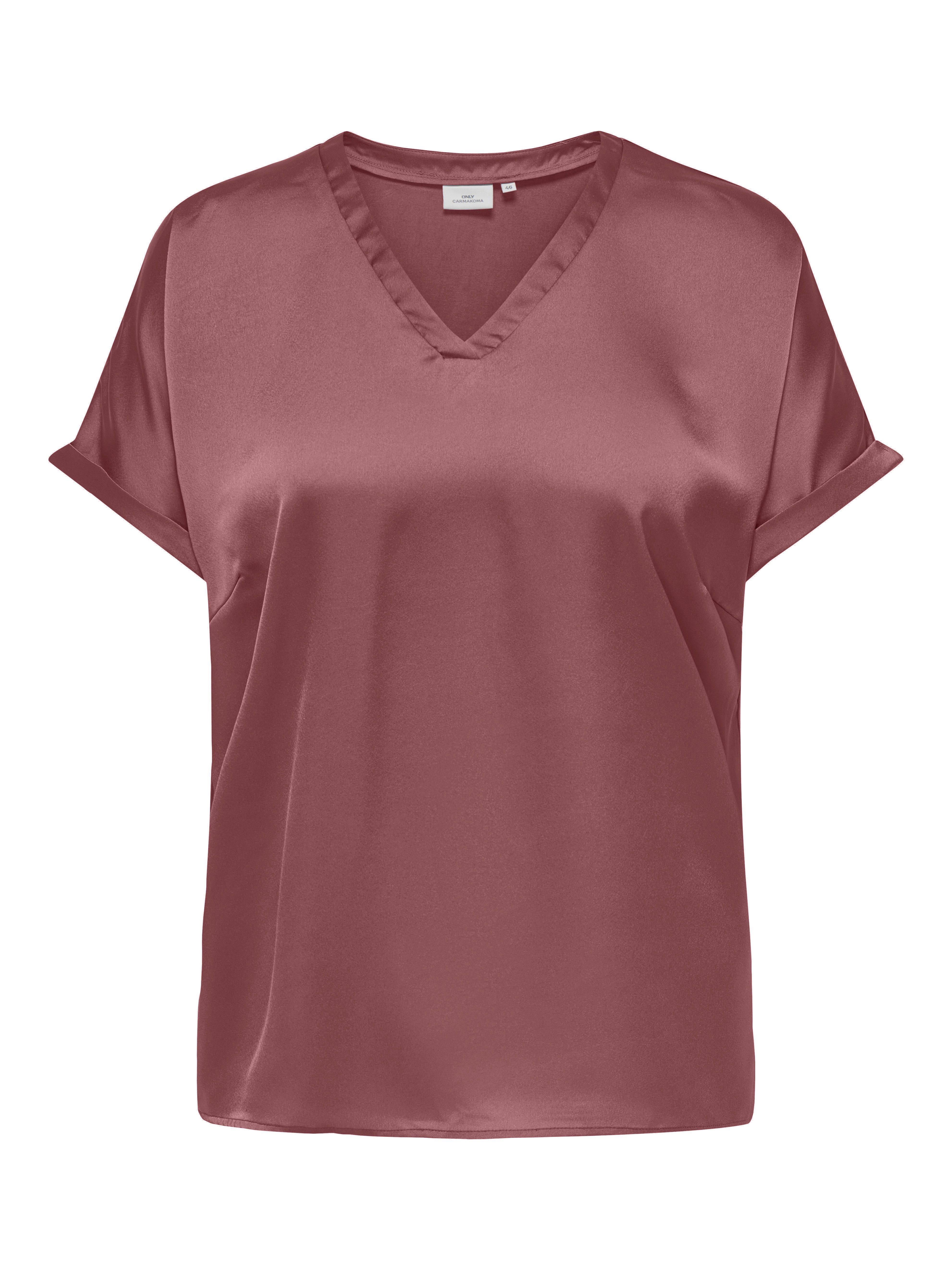 ONLY CARMAKOMA Shirtbluse CARBRYNJA LIFE S/S IN-ONE TOP WVN in glänzender Optik