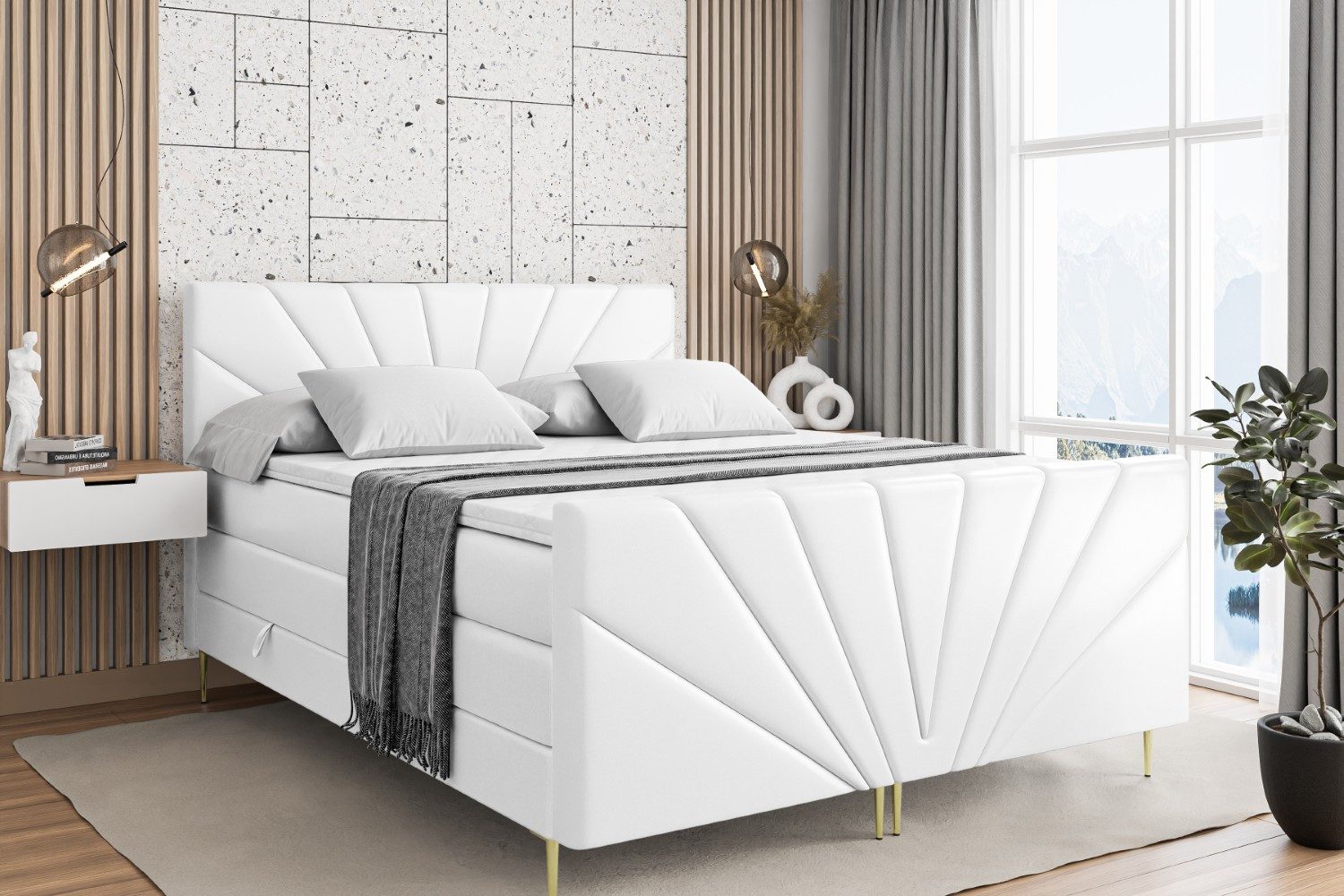 ALTDECOR Boxspringbett MILTIO-F-Z KING (Multipocket-Matratze H4, günstig online kaufen