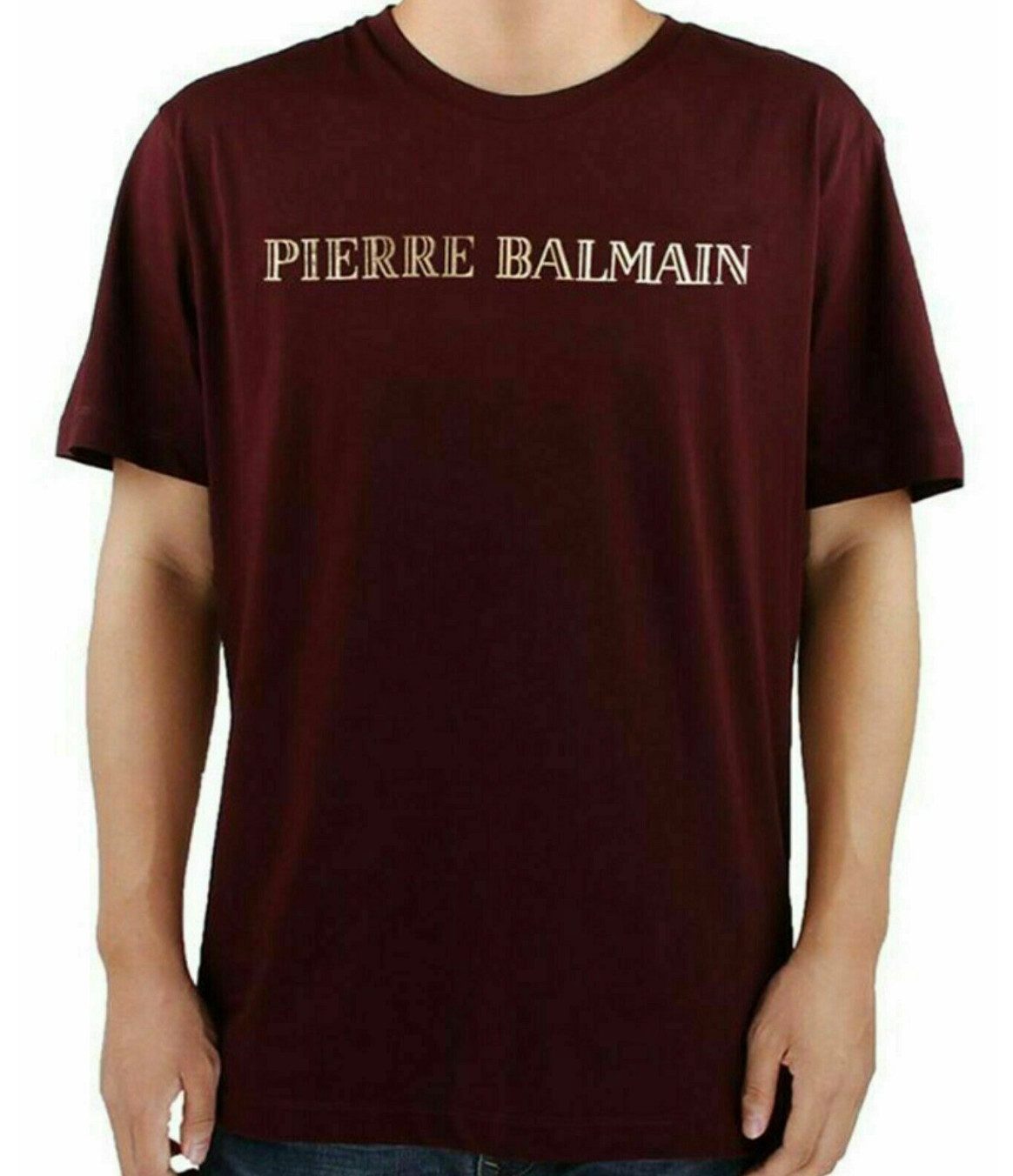 Balmain Paris T-Shirt Pierre Balmain Logo Baumwolle Top günstig online kaufen