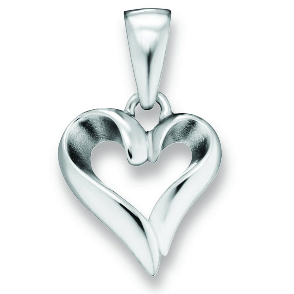ONE ELEMENT Kettenanhänger Herz Herz Anhänger aus 925 Silber, Damen Silber  Schmuck Herz, Breite : 10,90 mm - Höhe : 17,70 mm incl. Öse