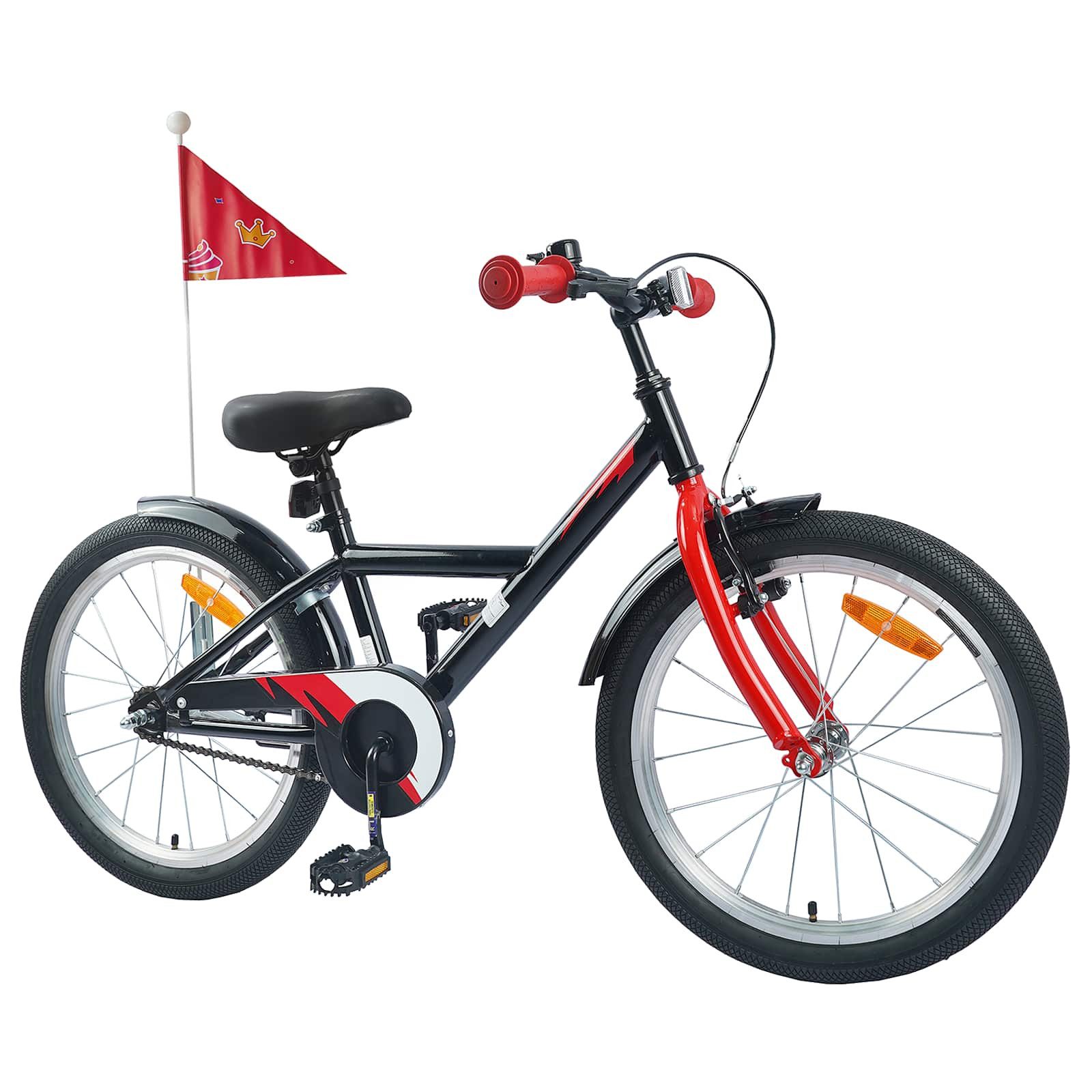 vidaXL Kinderfahrrad 137 x 54 x 79 cm Kinderfahrrad 20 Zoll für 6-11 Jahre alt Schwarz