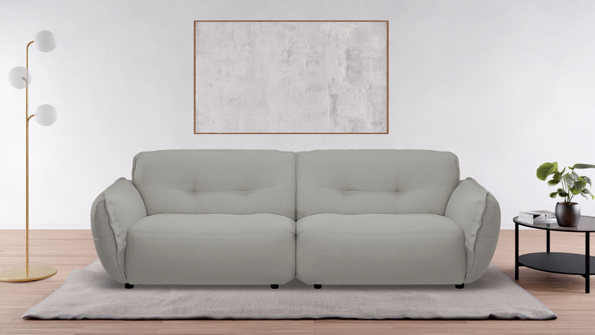 BETYPE 4-Sitzer Be Fluffy Mega Sofa, viel Platz, XXL Couch, Breite 283cm, bequem, Softes Sitzgefühl, moderne Kedernaht, hochwertiger Bezug