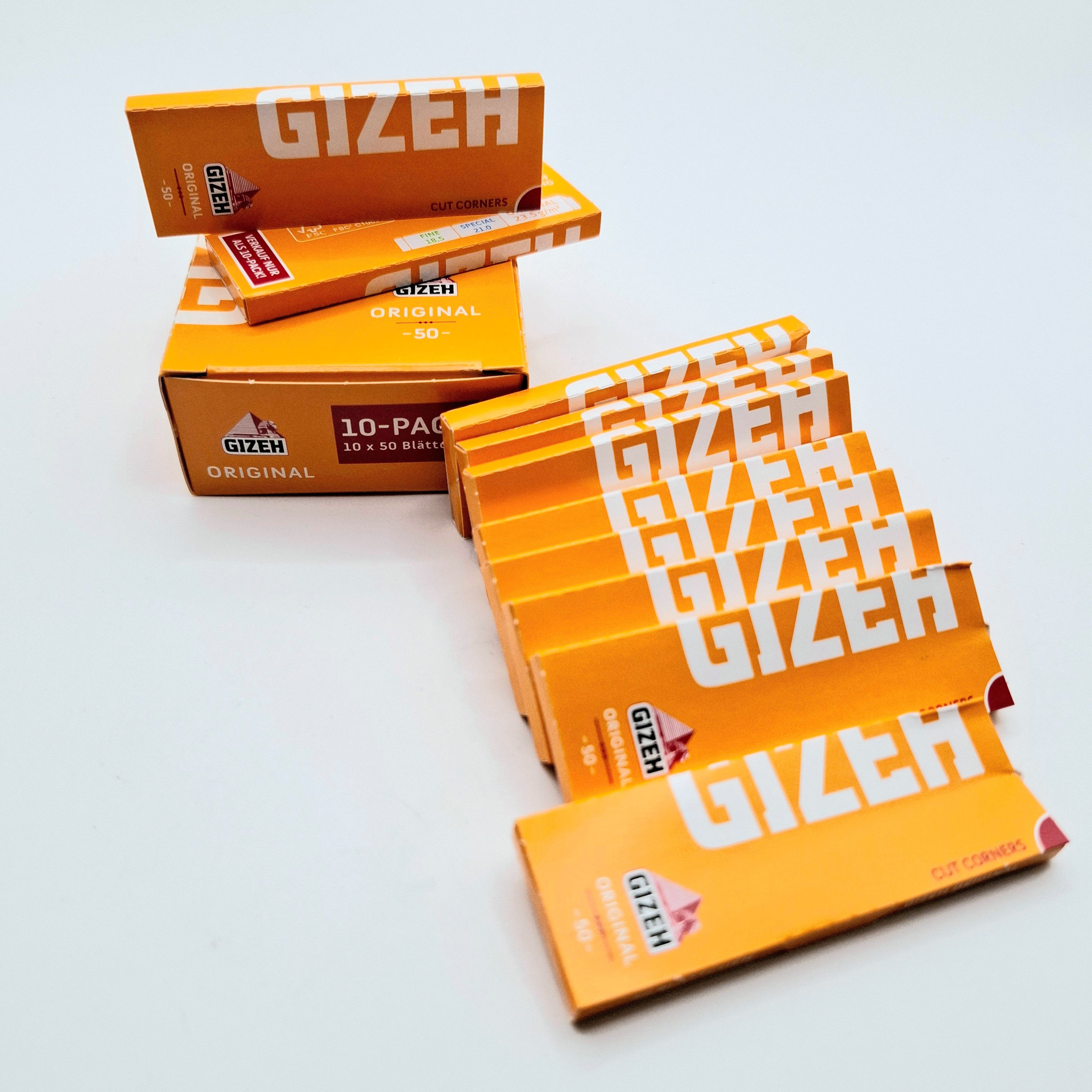 Gizeh Feinpapier Original Blättchen zum Selbstdrehen 10x 50er Pack, Gizeh das Original
