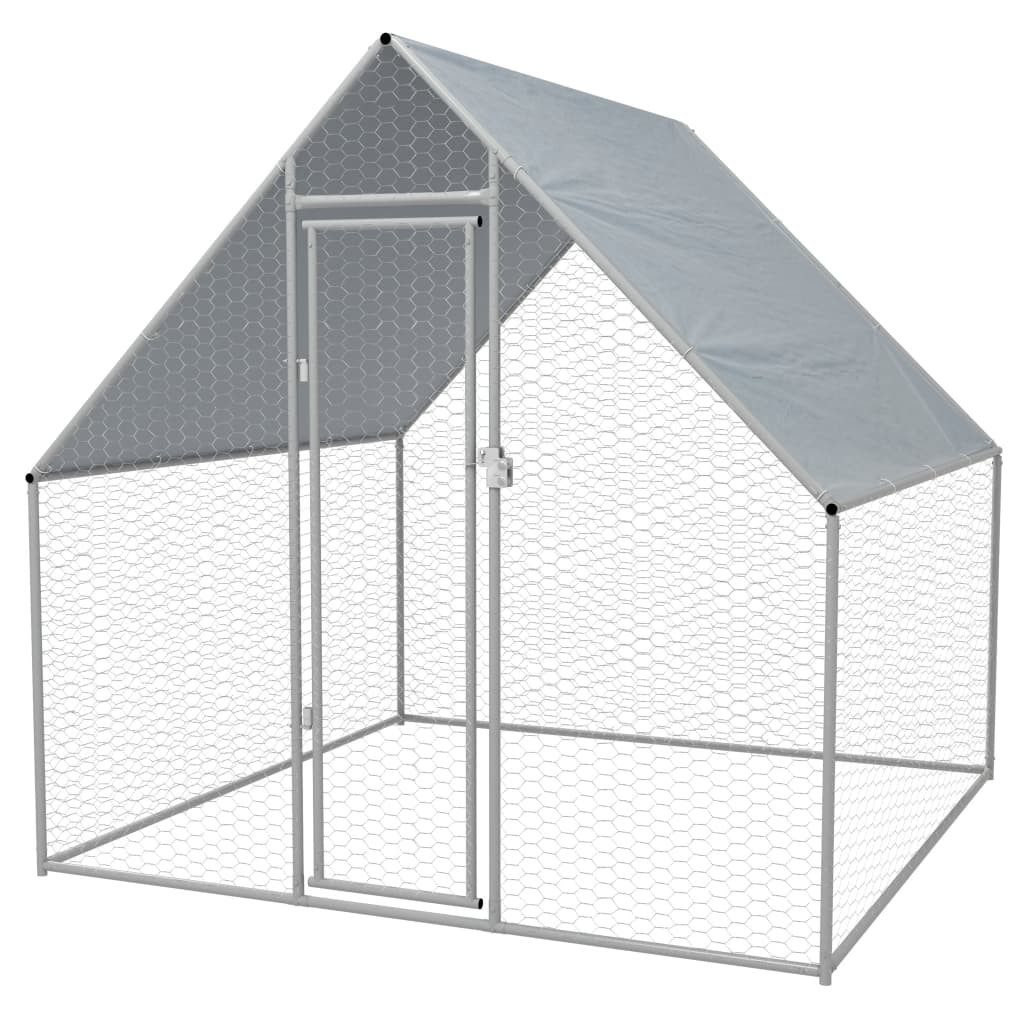 vidaXL Hühnerstall, Outdoor-Hühnerkäfig 2x2x1,92 m Verzinkter Stahl
