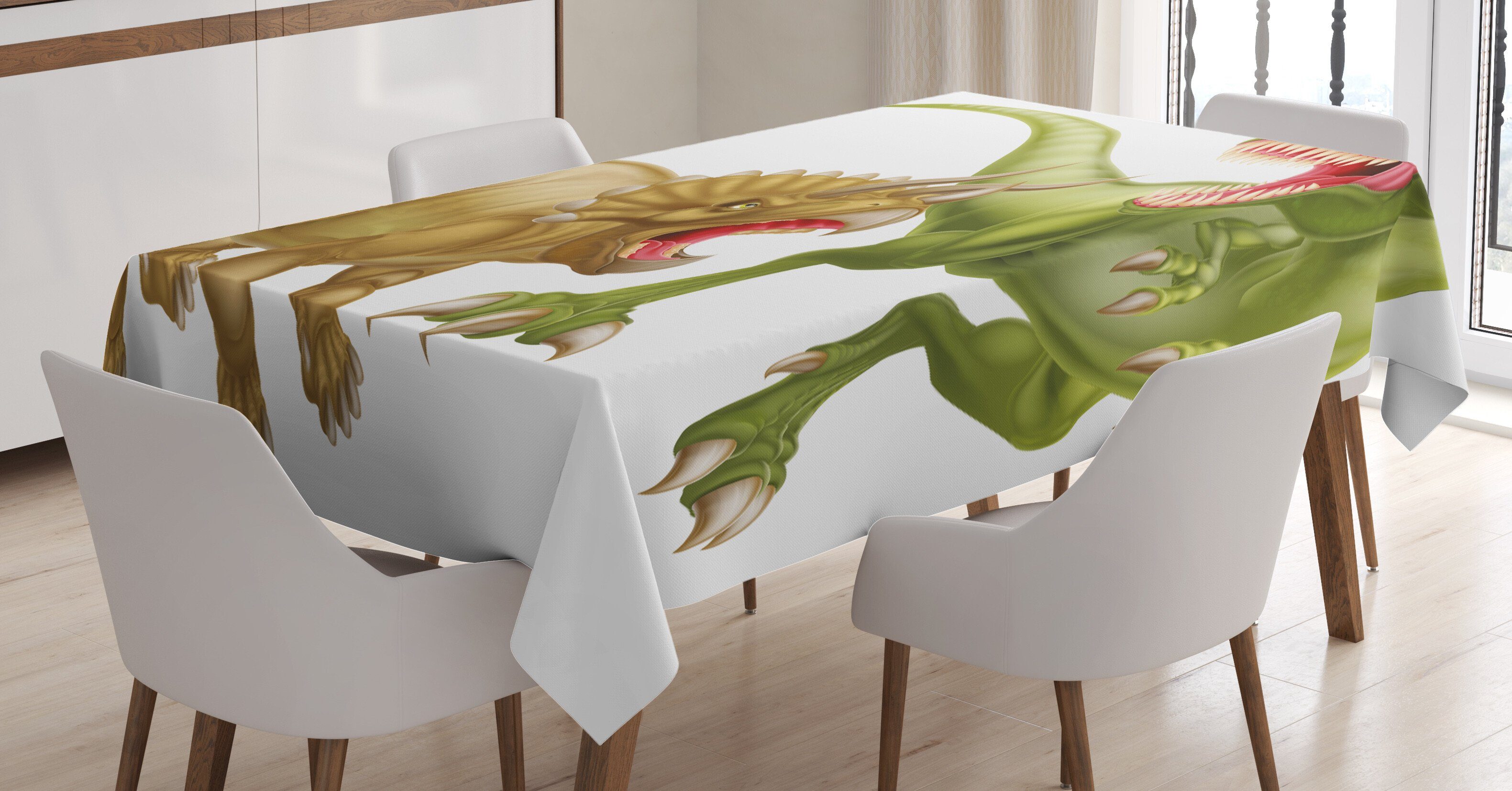 Klare Personalisiert Bereich Farbfest Dinosaurier-Muster den geeignet Abakuhaus Für 2 Farben, Tischdecke Außen Waschbar Dinosaurier