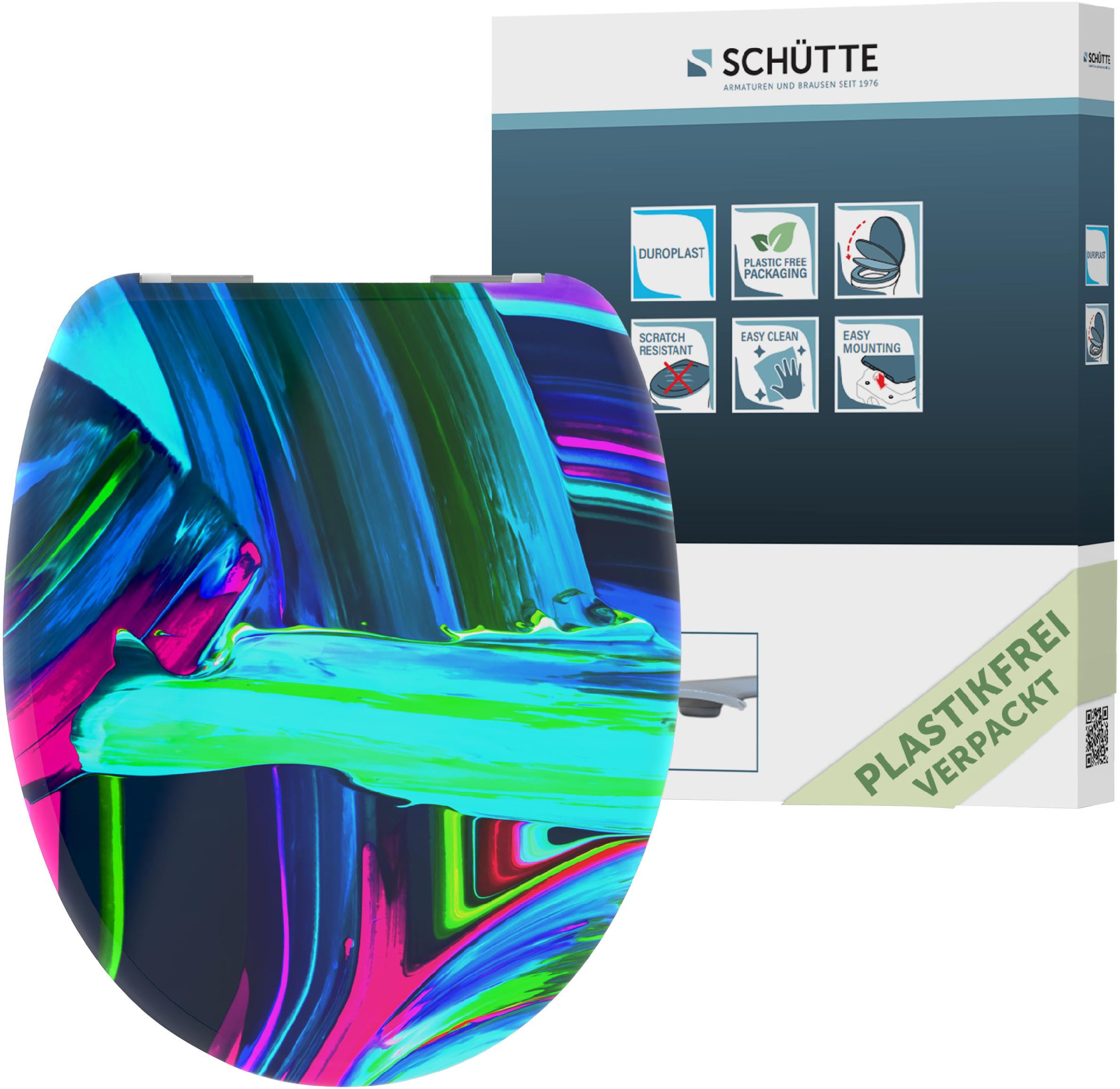 Schütte WC-Sitz Neon Paint, Duroplast, Absenkautomatik günstig online kaufen