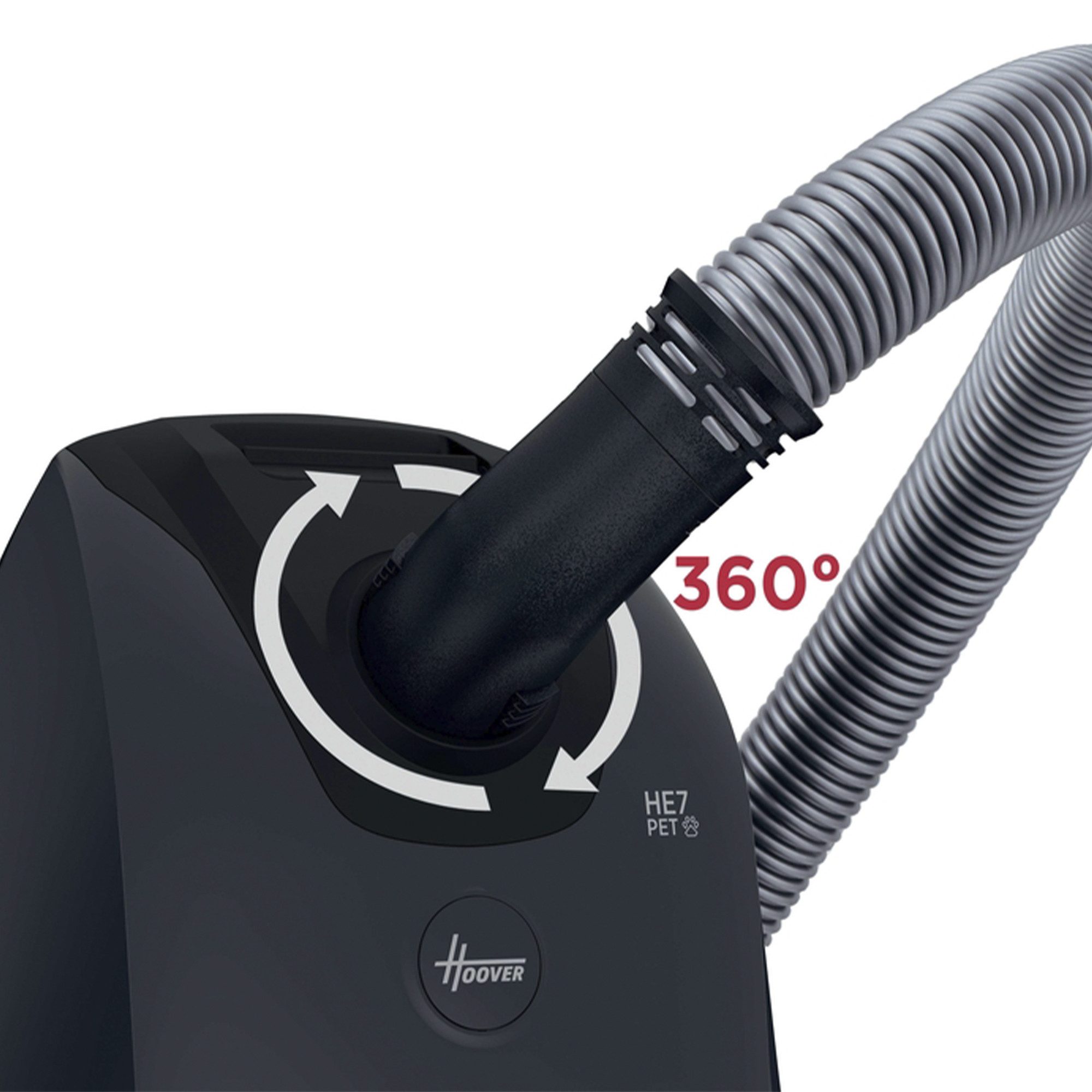 Hoover Bodenstaubsauger HE721PAF 011, 850 W, EPA-Staubbeutel, Mini-Turbodüsefür Tierhaare, Universalbodendüse