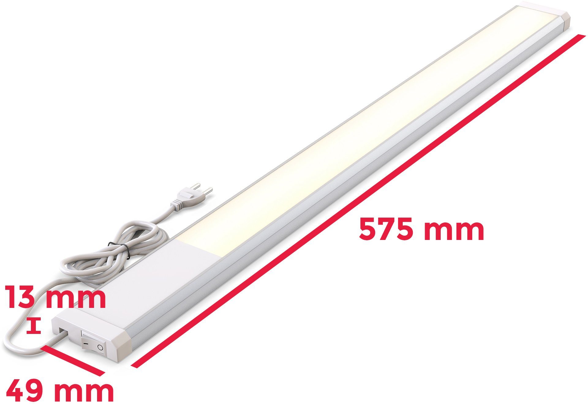 B.K.Licht LED Lichtleiste, LED fest integriert, Warmweiß, LED Unterbaulampe Lichtleiste Küchen-Lampe Beleuchtung inkl. 10W