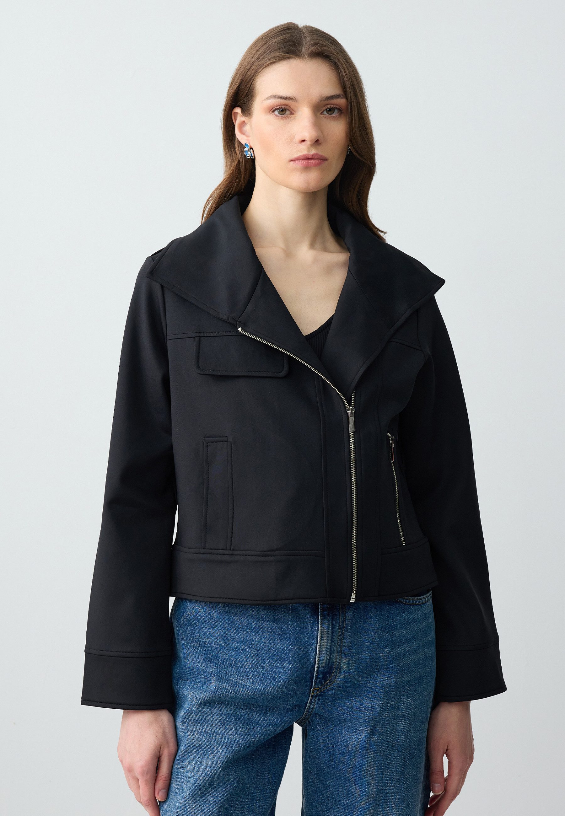 Jackett Regular Fit Gebreid Zwart Jasje