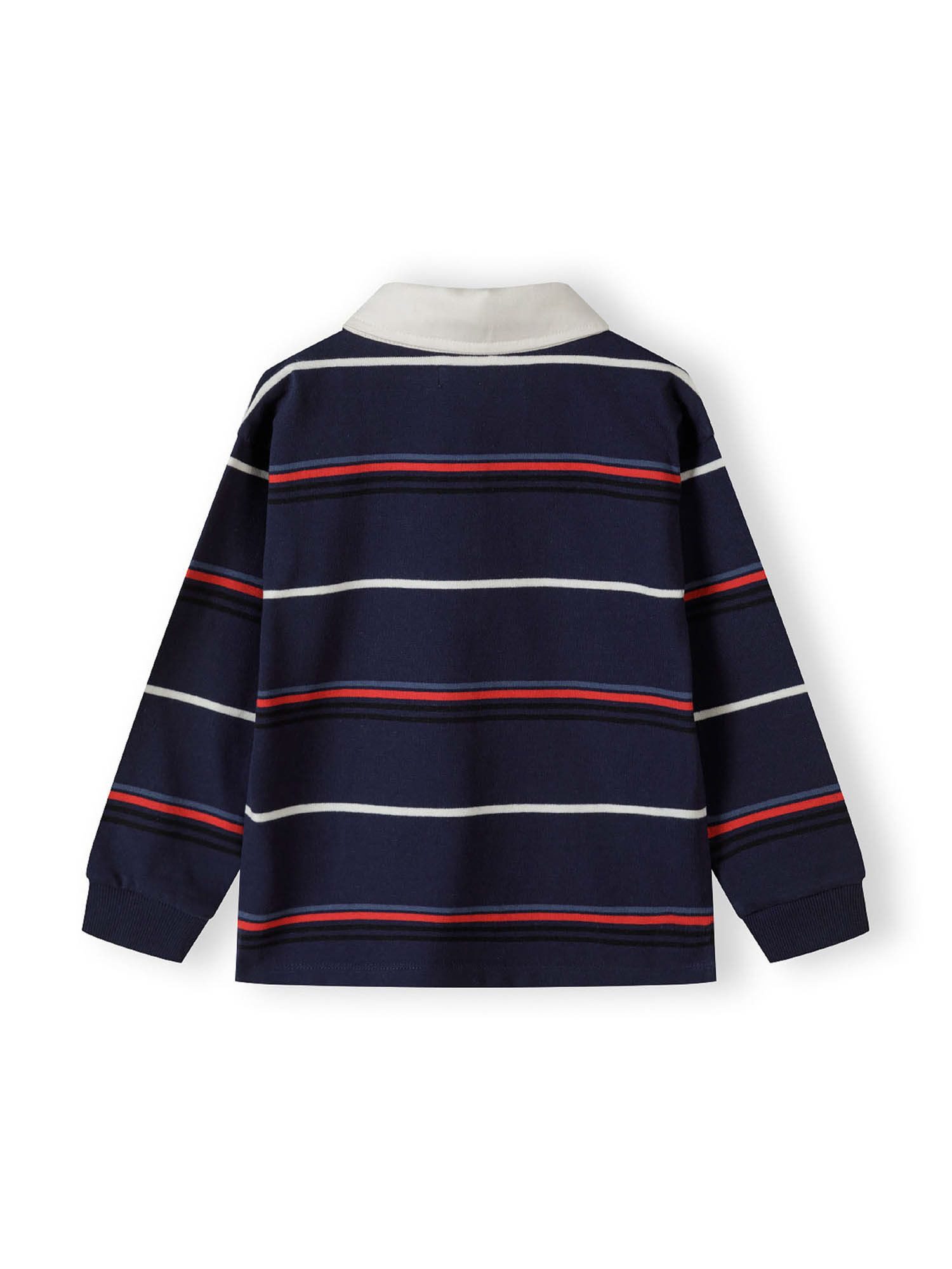 MINOTI Poloshirt Gestreiftes Langarmshirt mit Kragen und Stickerei (2y-14y) weißer Kragen – Bild 3 von 4