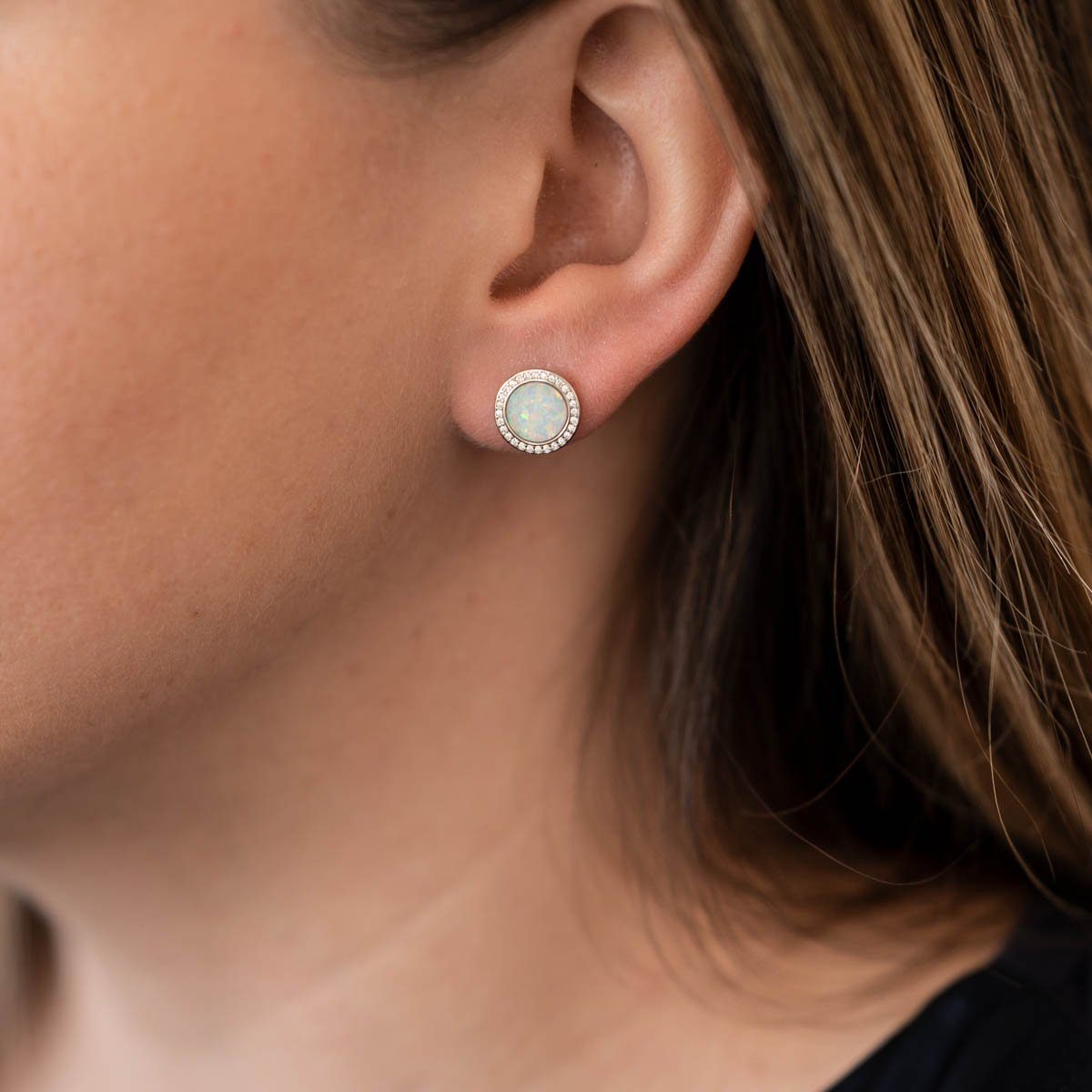 Materia Paar Ohrstecker Damen Ohrringe Opal Weiß Zirkonia SO-394, 925 Sterl günstig online kaufen