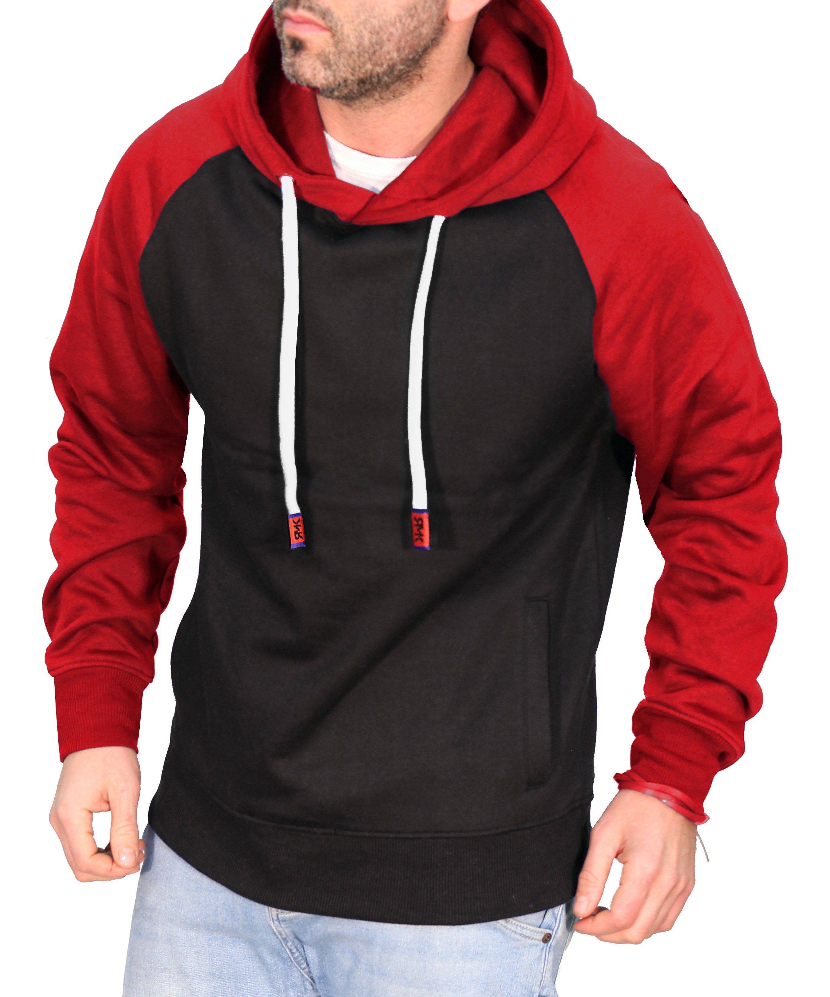 RMK Kapuzenpullover Herren Hoodie Langarmshirt Kapuze Basic Longsleeve Tasc günstig online kaufen