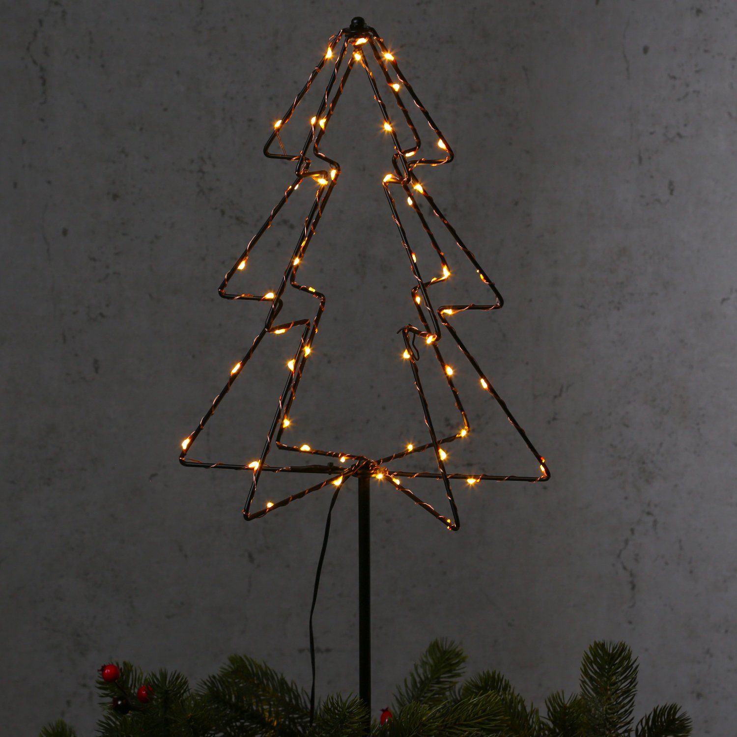 MARELIDA LED Baum »LED Leuchtbaum 3D Tannenbaum Gartenstecker 52LED