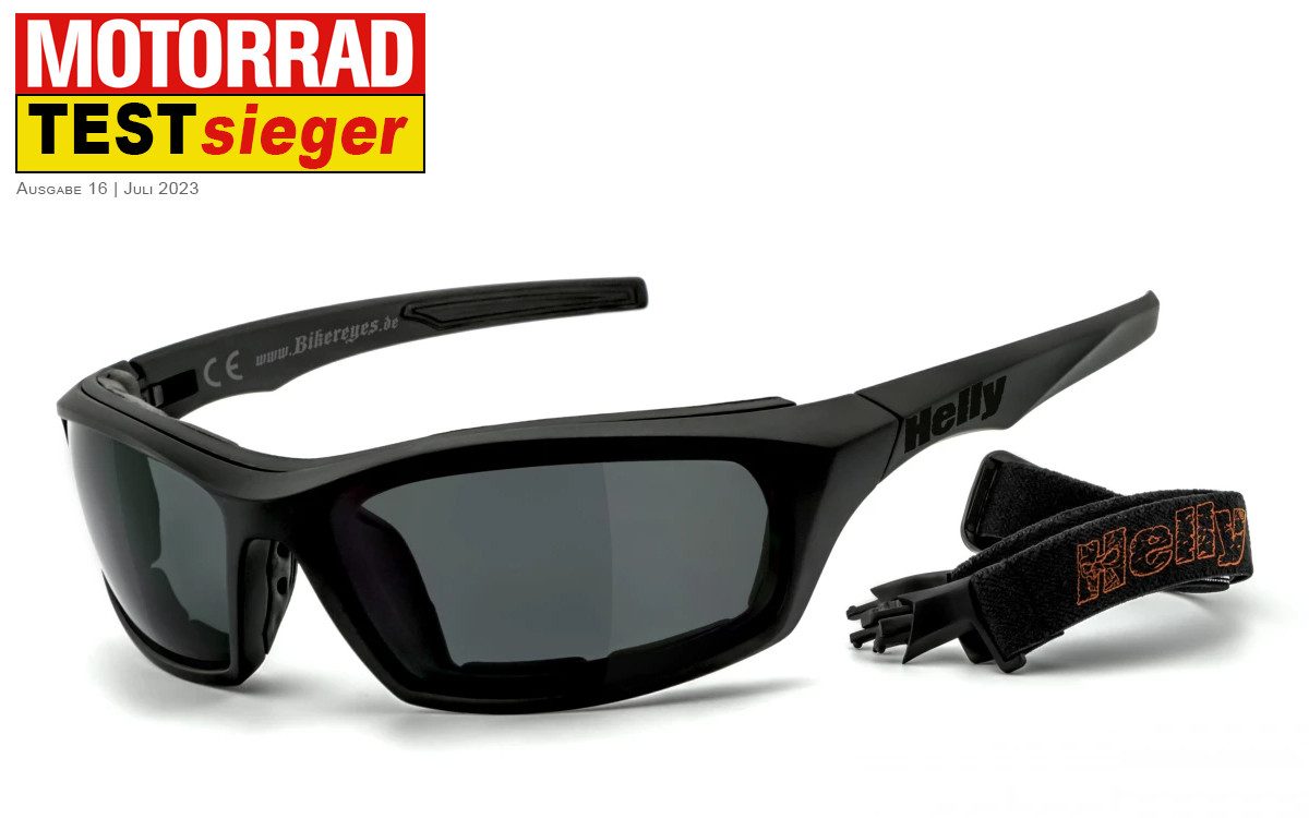 Helly - No.1 Bikereyes Motorradbrille i-stealth, Band und Bügel