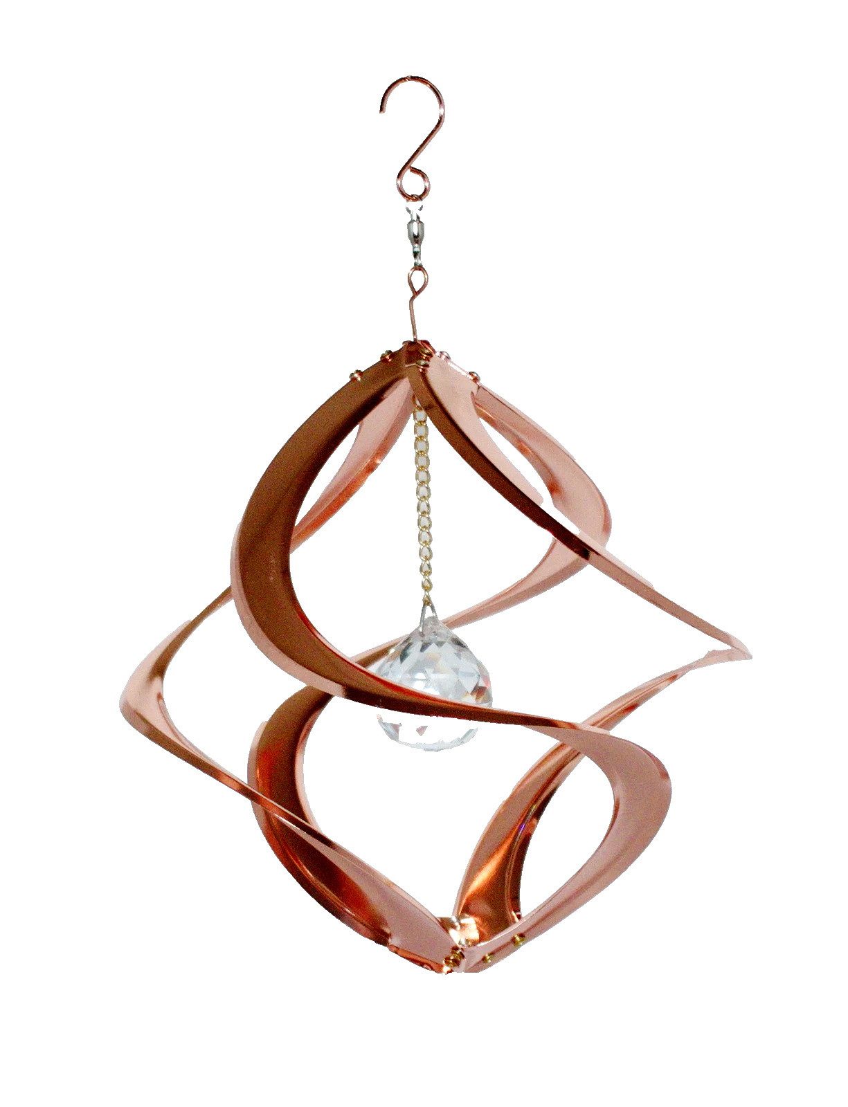 Kaufhaus le petit Windspiel Deko Windspiel Hurrikan mit Kugel Edelstahl Rostfrei Windrad 30 cm, Wind Dancer Twister Handarbeit Wetterfest Frostfest UV-Beständig