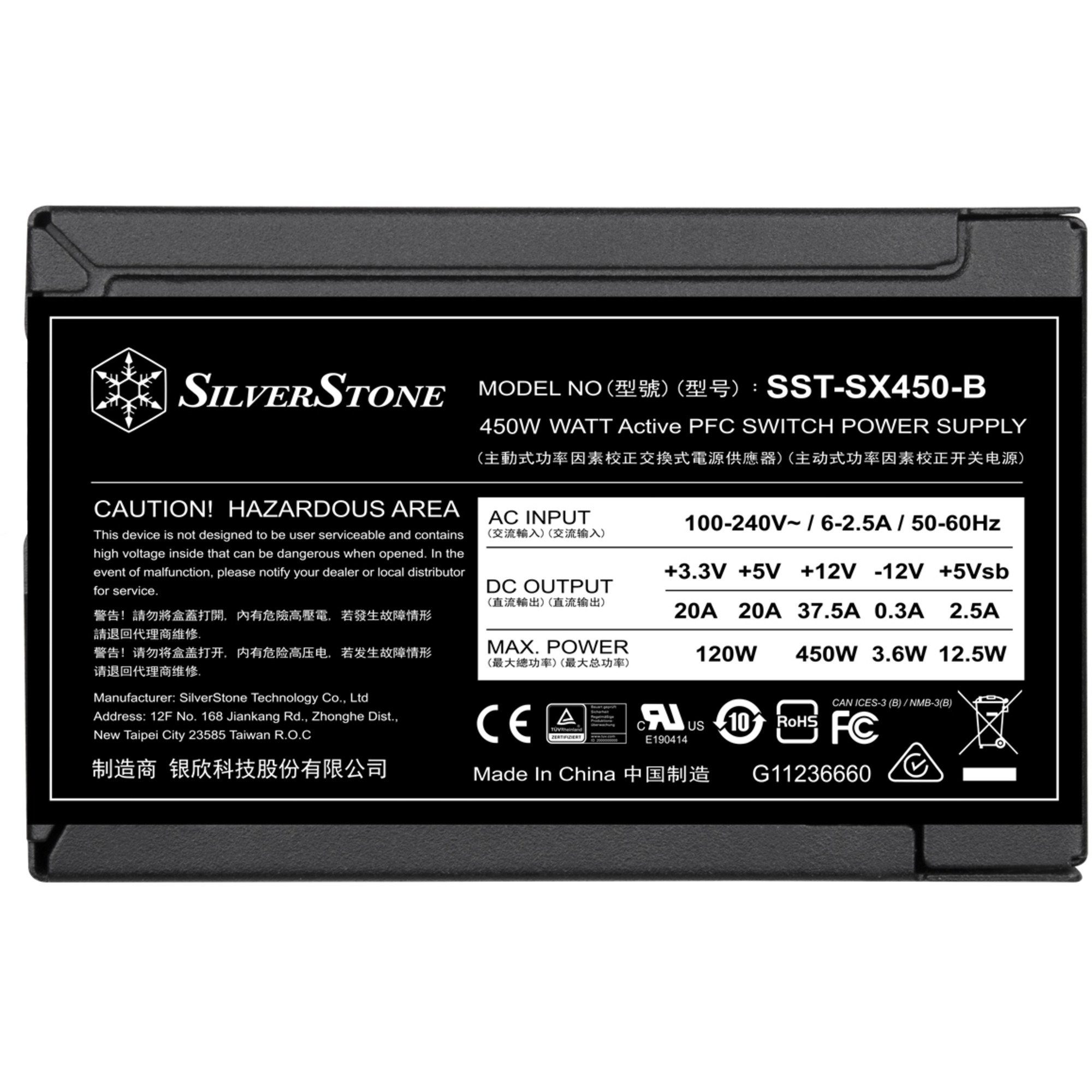 Silverstone SilverStone SST-SX450-B 450W, PC-Netzteil PC-Netzteil (80 PLUS Bronze)