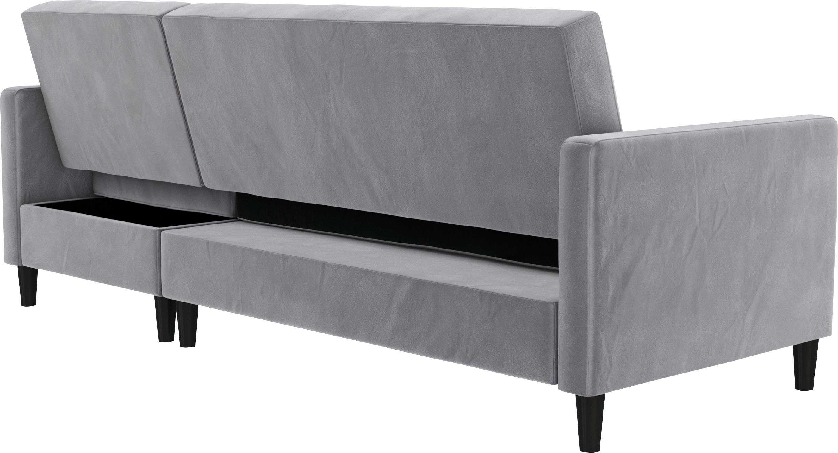 Celine, Stauraum. montierbar mit Recamiere Ecksofa Bett-Funktion und Home Dorel beidseitig